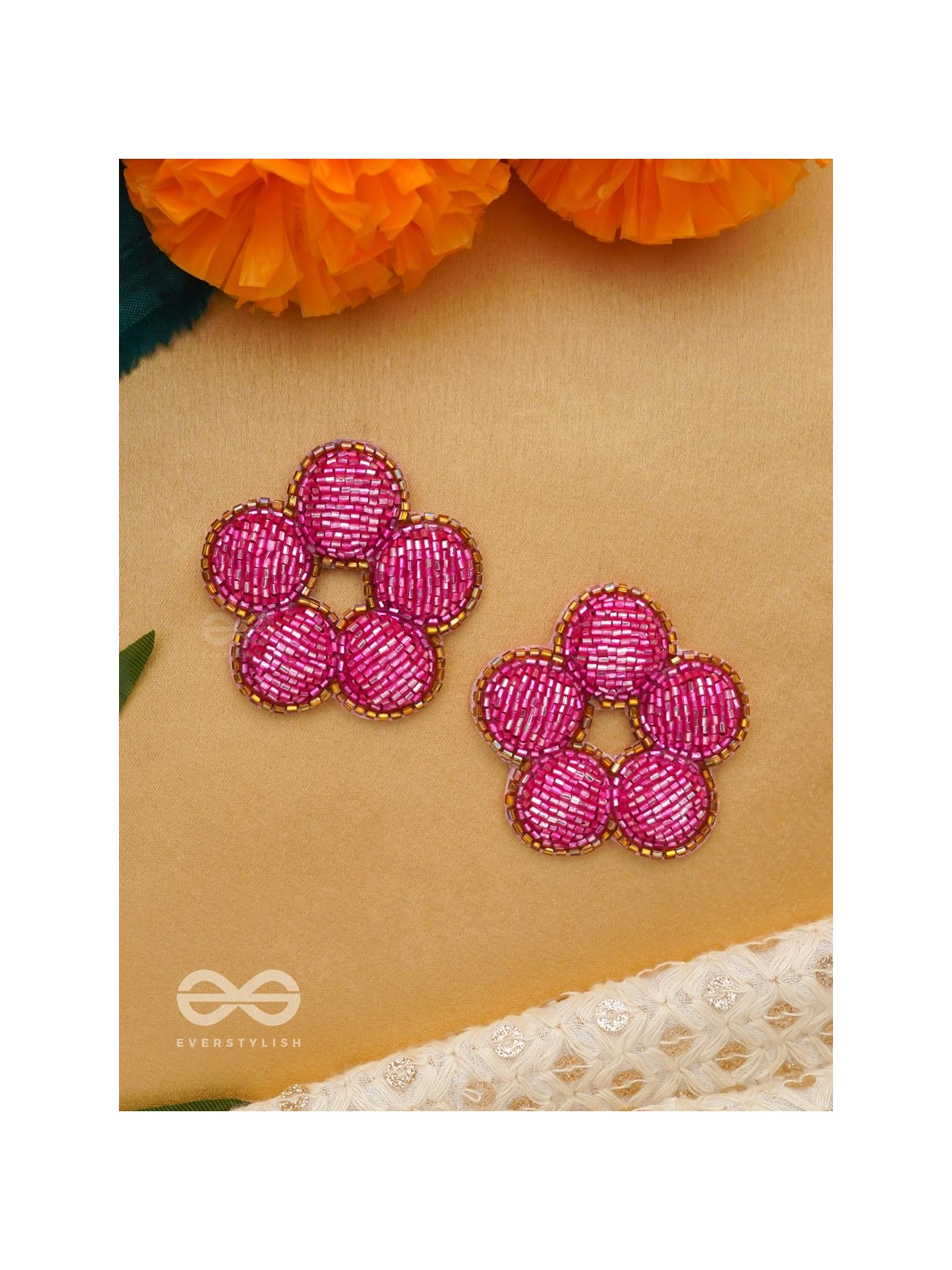Alakshya - The Unseen Beauty - Cutdana Hand Embroidered Earrings