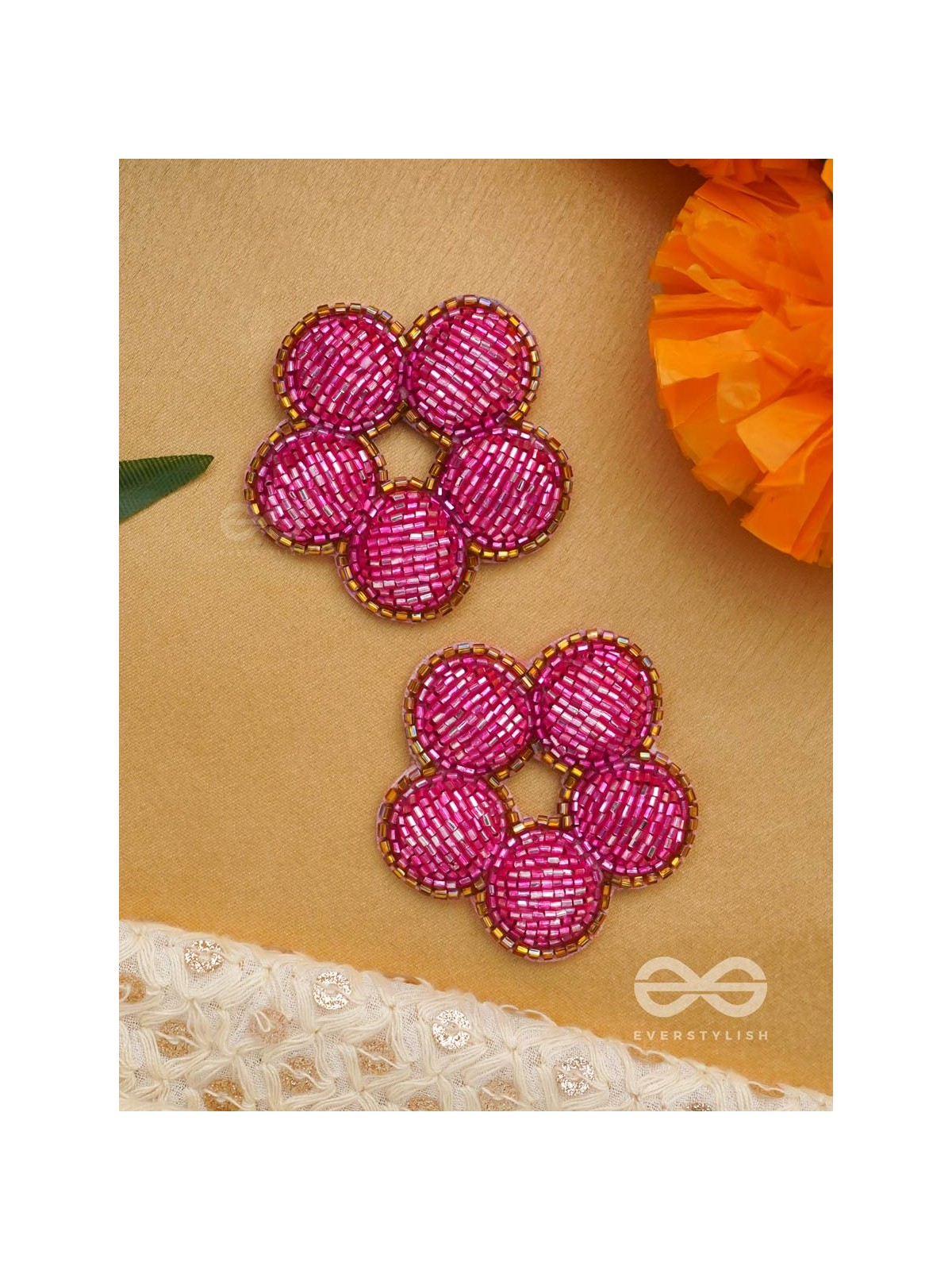 Alakshya - The Unseen Beauty - Cutdana Hand Embroidered Earrings