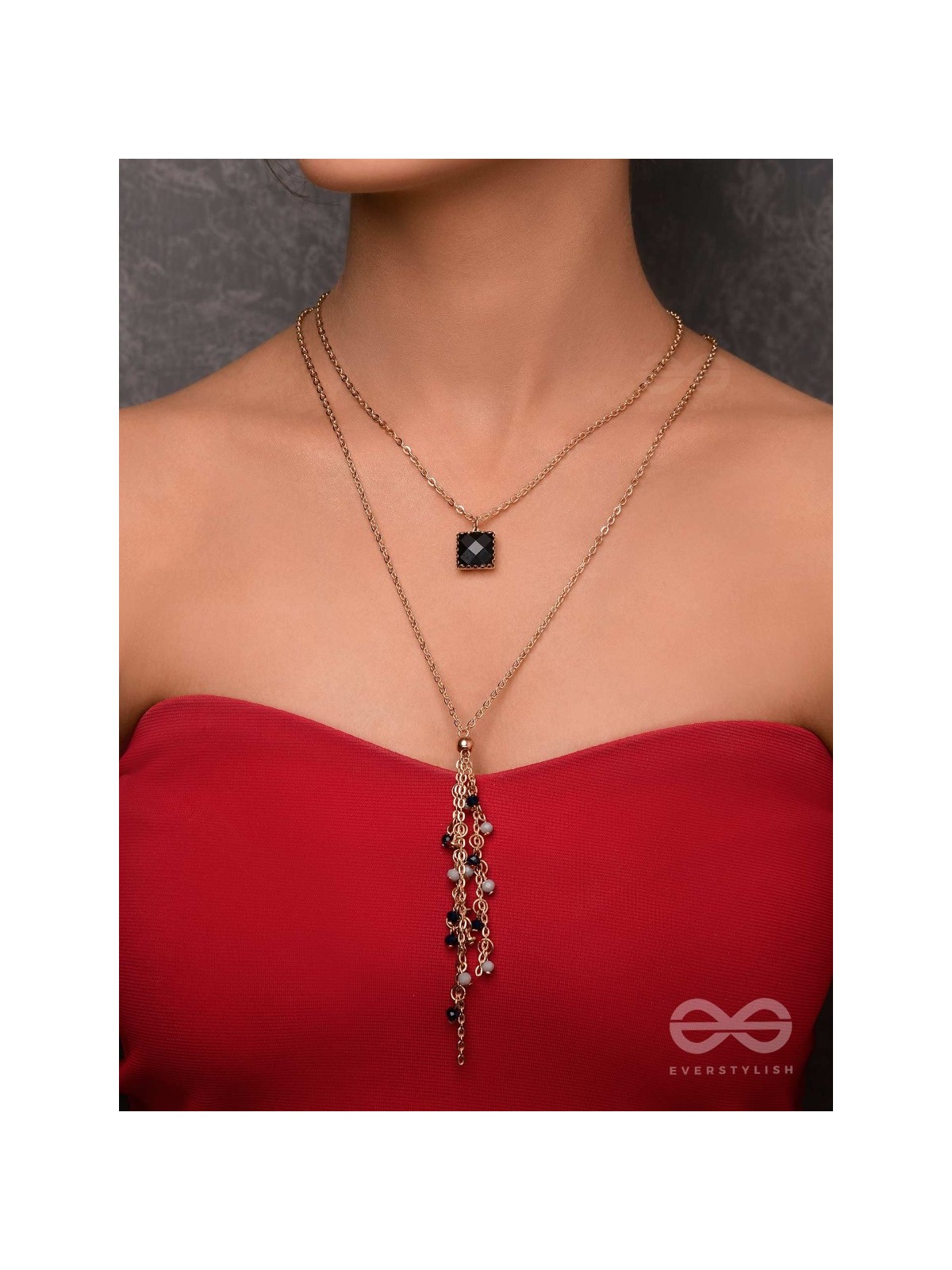 The Dancing Shadows - Classy Two Layered Neckpiece With Anti-Tarnish Coating 