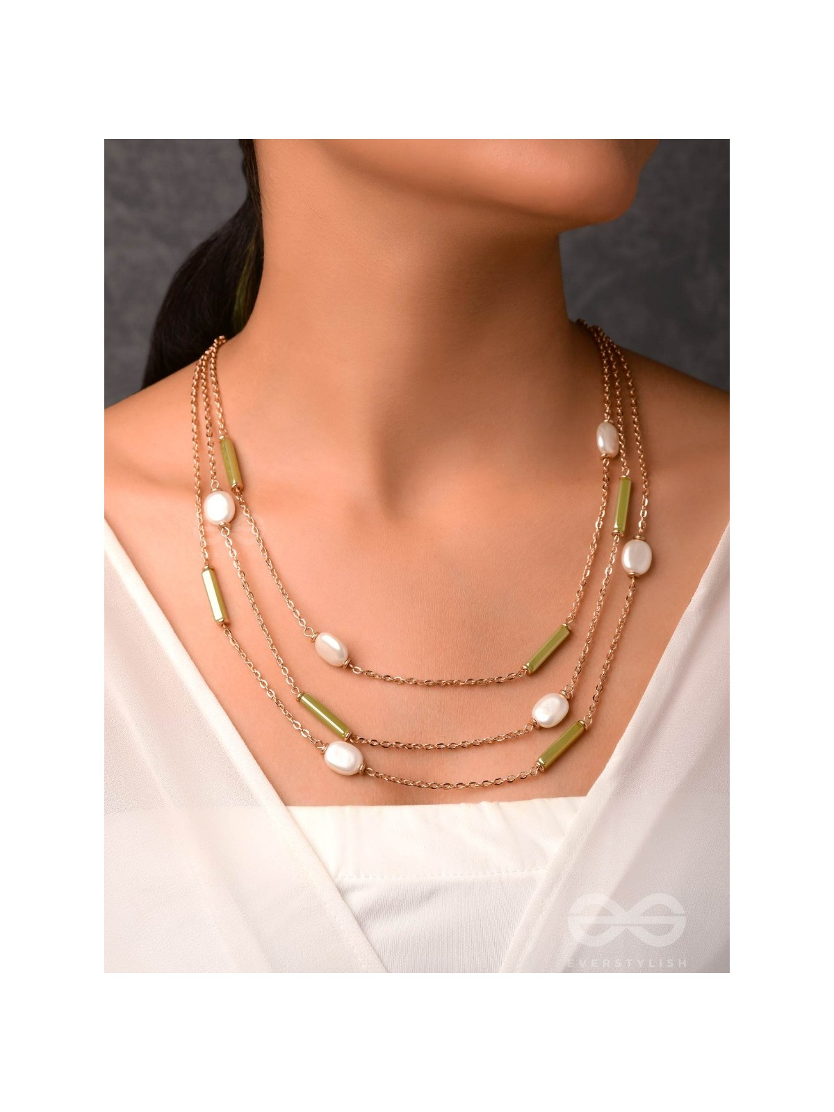 The Tranquil Garden - Multi Layered Neckpiece With Anti-Tarnish Coating