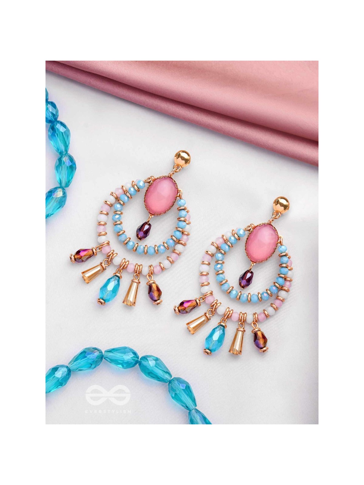 LUSTROUS SKY CIRCLES - GOLDEN DROP EARRINGS 