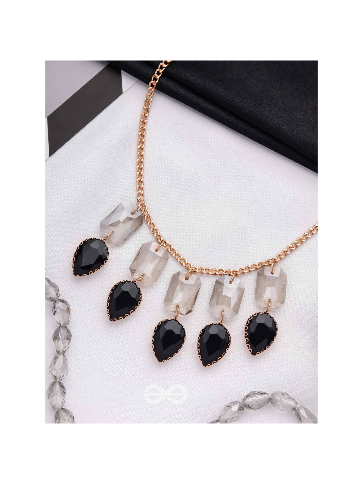 The Shadowed Nights -Golden Statement Neckpiece With Anti-Tarnish Coating 