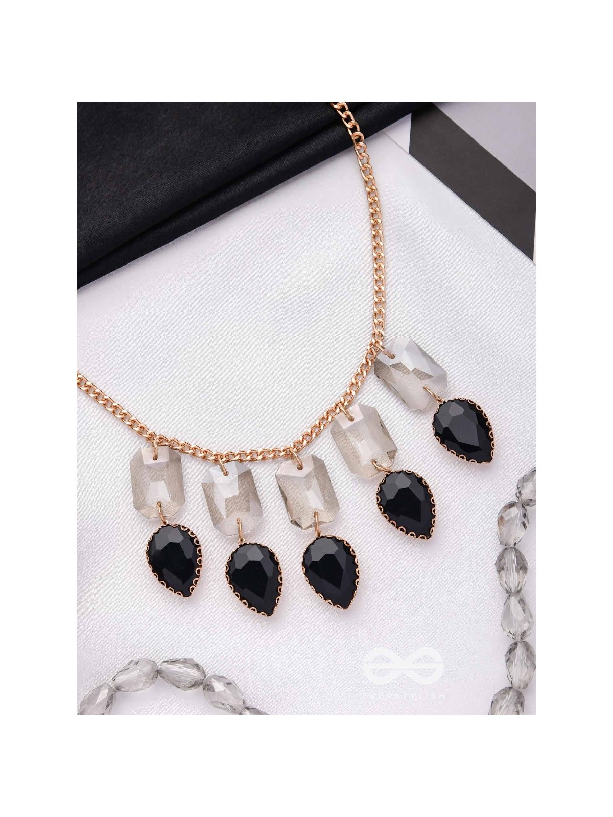 The Shadowed Nights -Golden Statement Neckpiece With Anti-Tarnish Coating 