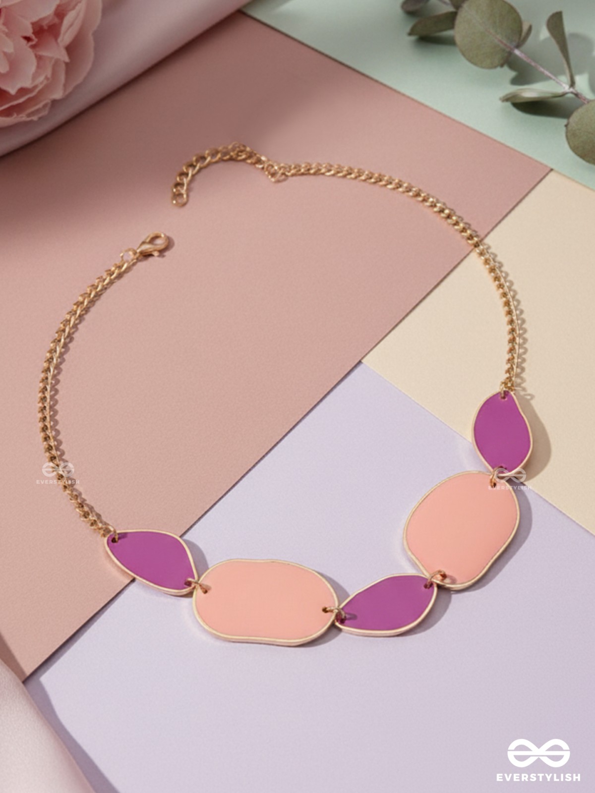 The Violet Hues- Cute Enamelled Neckpiece With Anti-Tarnish Coating 