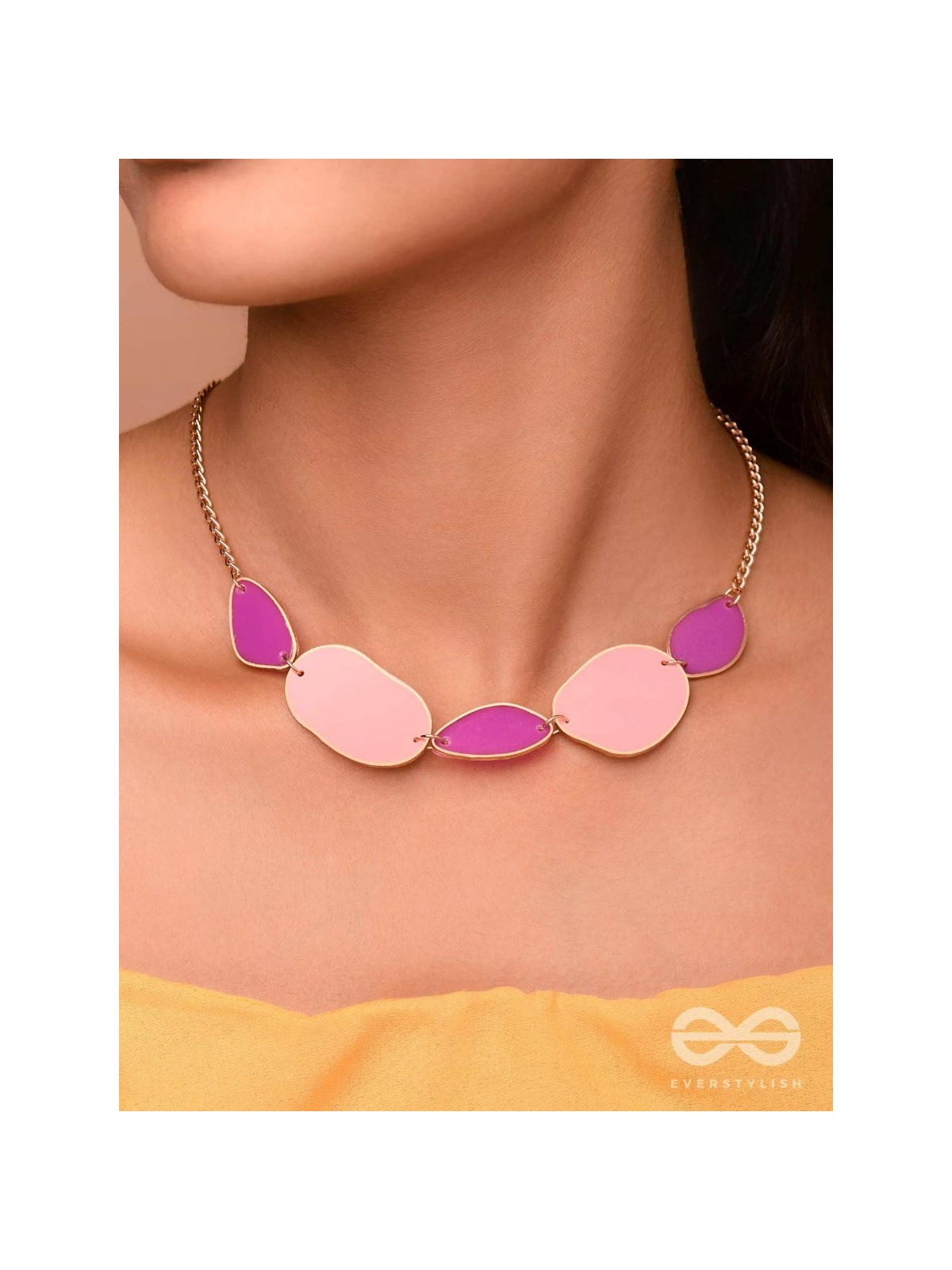The Violet Hues- Cute Enamelled Neckpiece With Anti-Tarnish Coating 