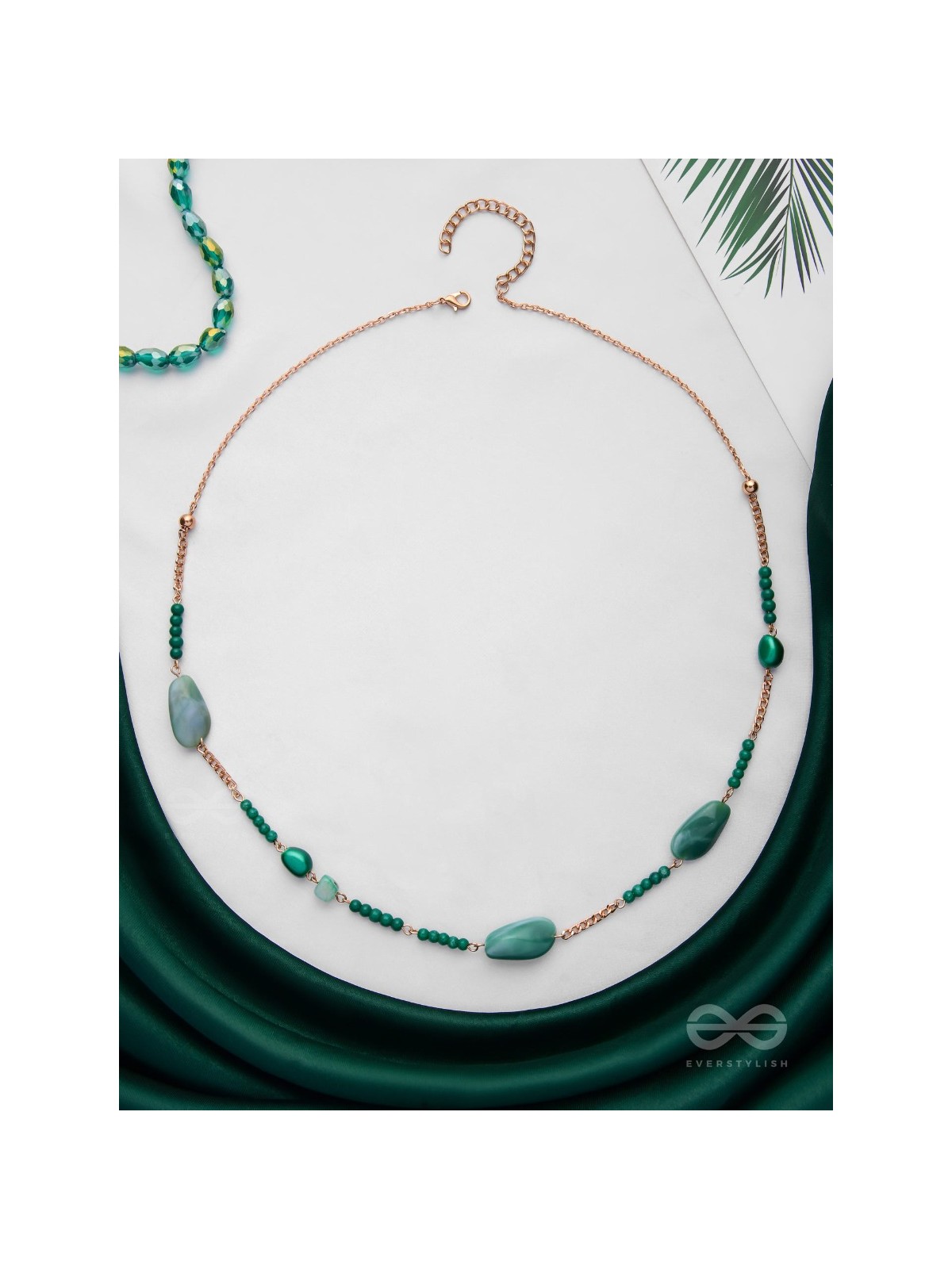 The Mossy Cascade - Bold Golden Neckpiece With Anti-Tarnish Coating 