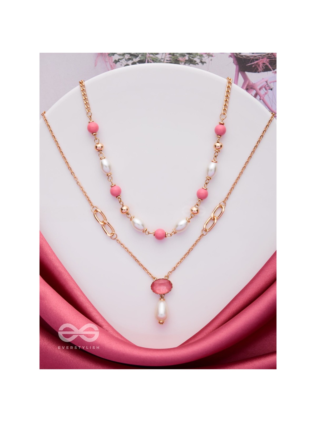 Lustrous Love Layers - Golden Multilyered Necklace With Anti-Tarnish Coating 