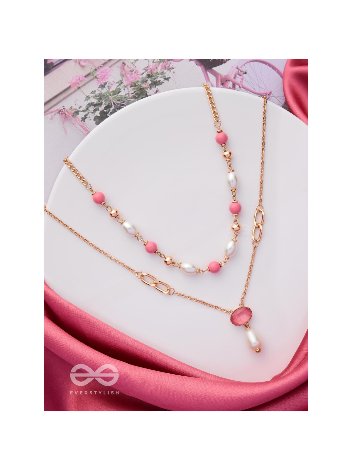 Lustrous Love Layers - Golden Multilyered Necklace With Anti-Tarnish Coating 