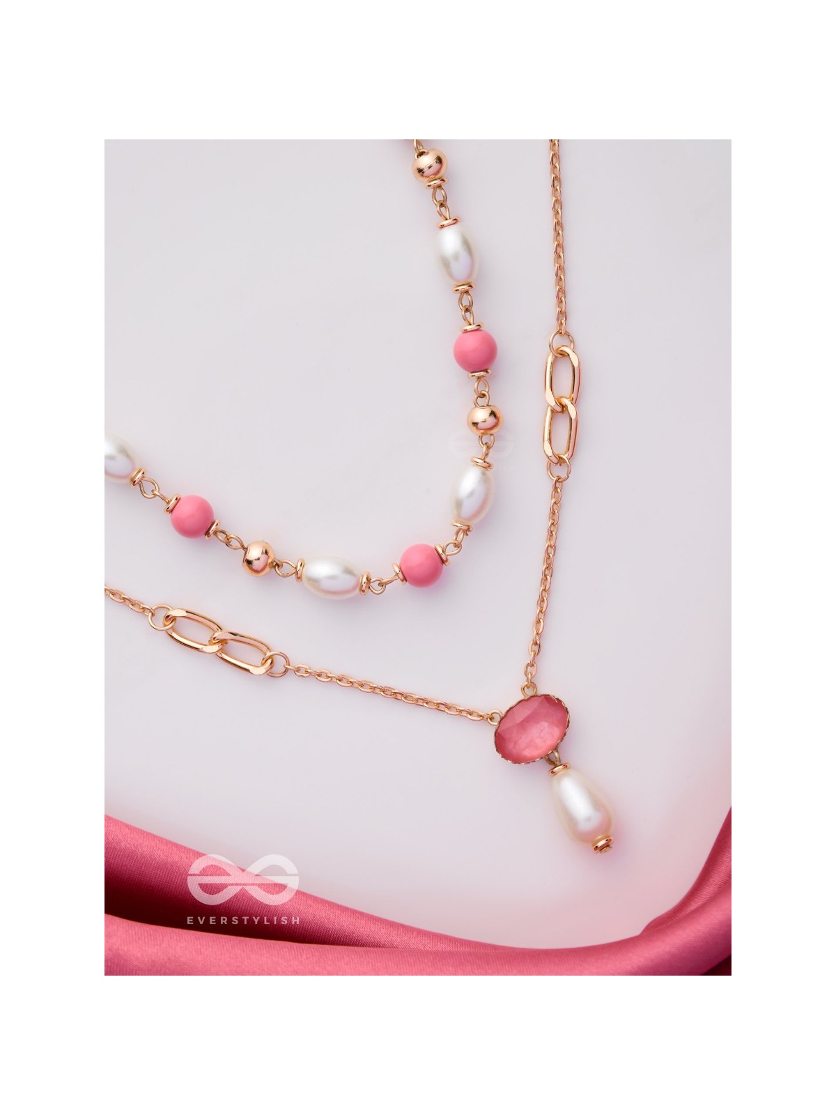 Lustrous Love Layers - Golden Multilyered Necklace With Anti-Tarnish Coating 
