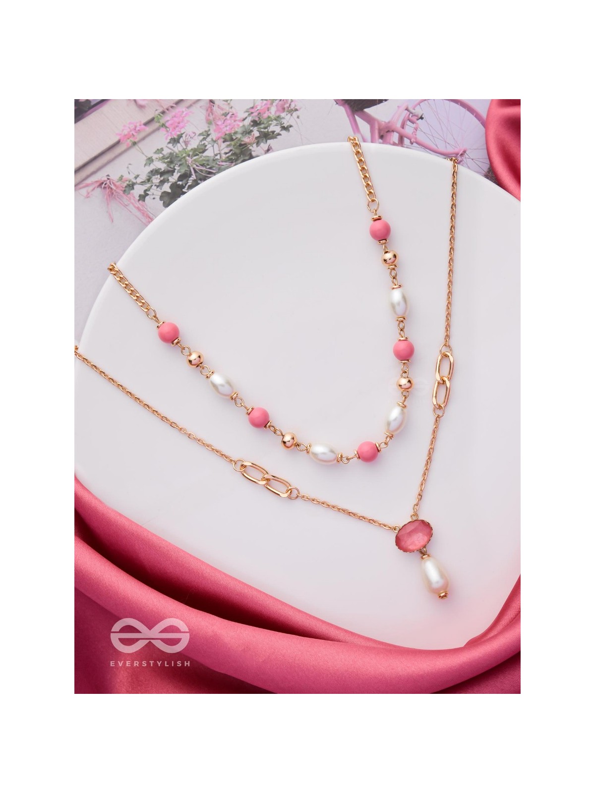 Lustrous Love Layers - Golden Multilyered Necklace With Anti-Tarnish Coating 