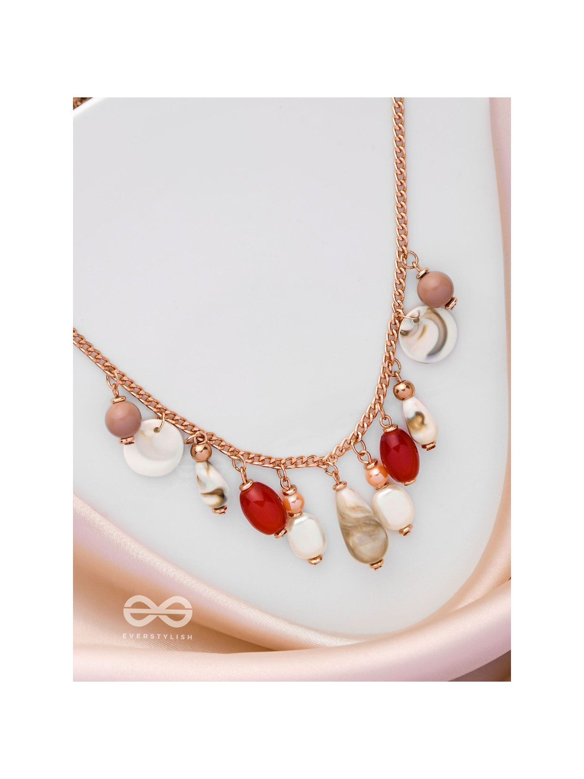 The Scarlet Waves - Statement Golden Neckpiece With Anti-Tarnish Coating 