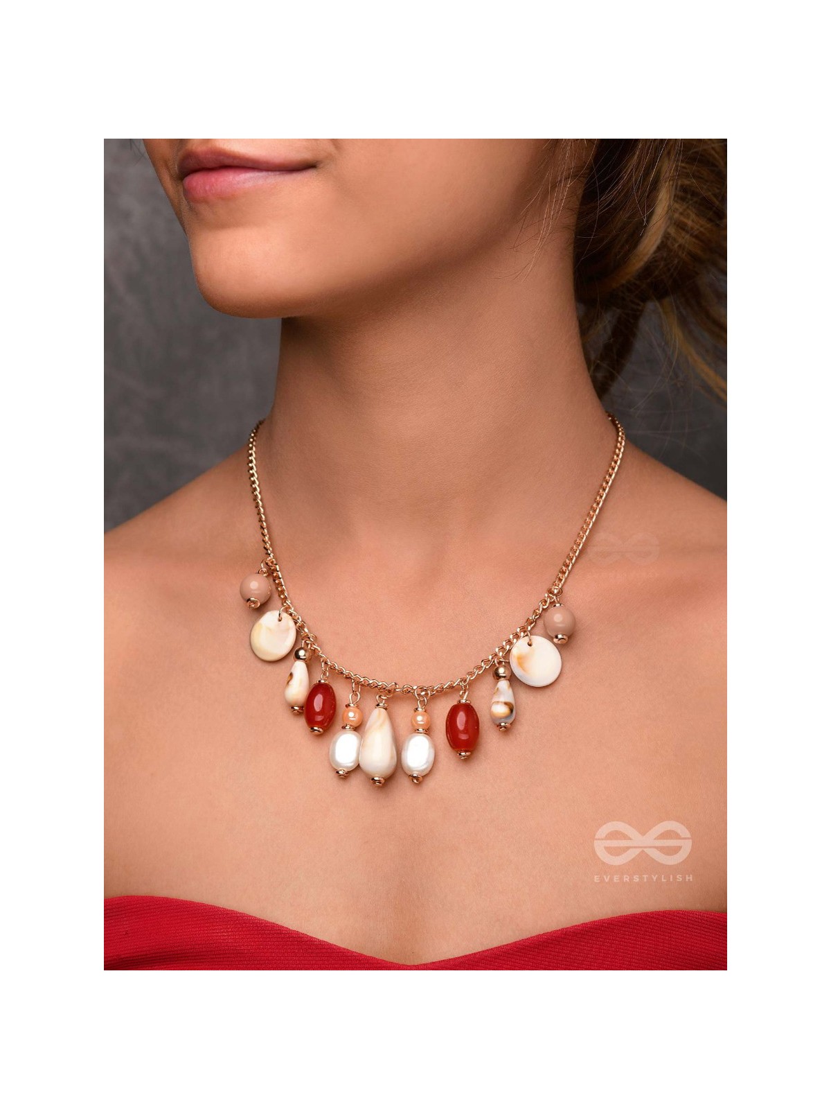 The Scarlet Waves - Statement Golden Neckpiece With Anti-Tarnish Coating 