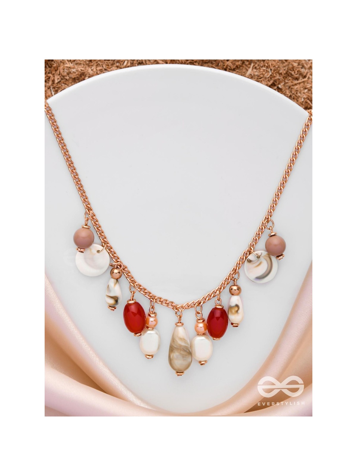 The Scarlet Waves - Statement Golden Neckpiece With Anti-Tarnish Coating 