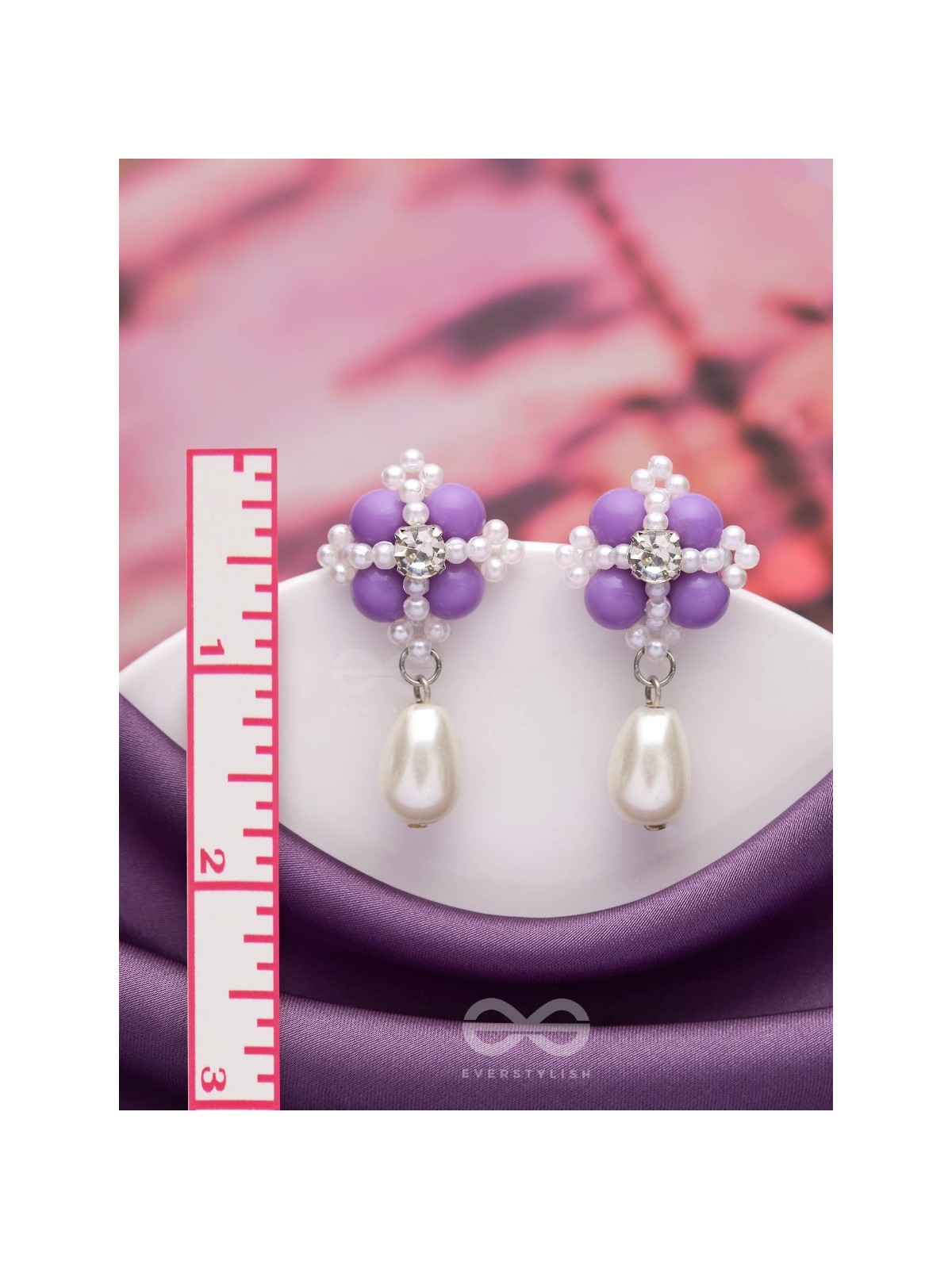 A LAVENDER HAZE - CLASSIC BEADED DROP EARRINGS 