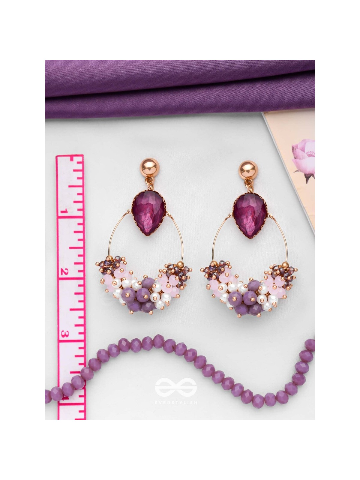 IT'S PURPLE'S MAGIC - GLAMOROUS BEADED EARRINGS