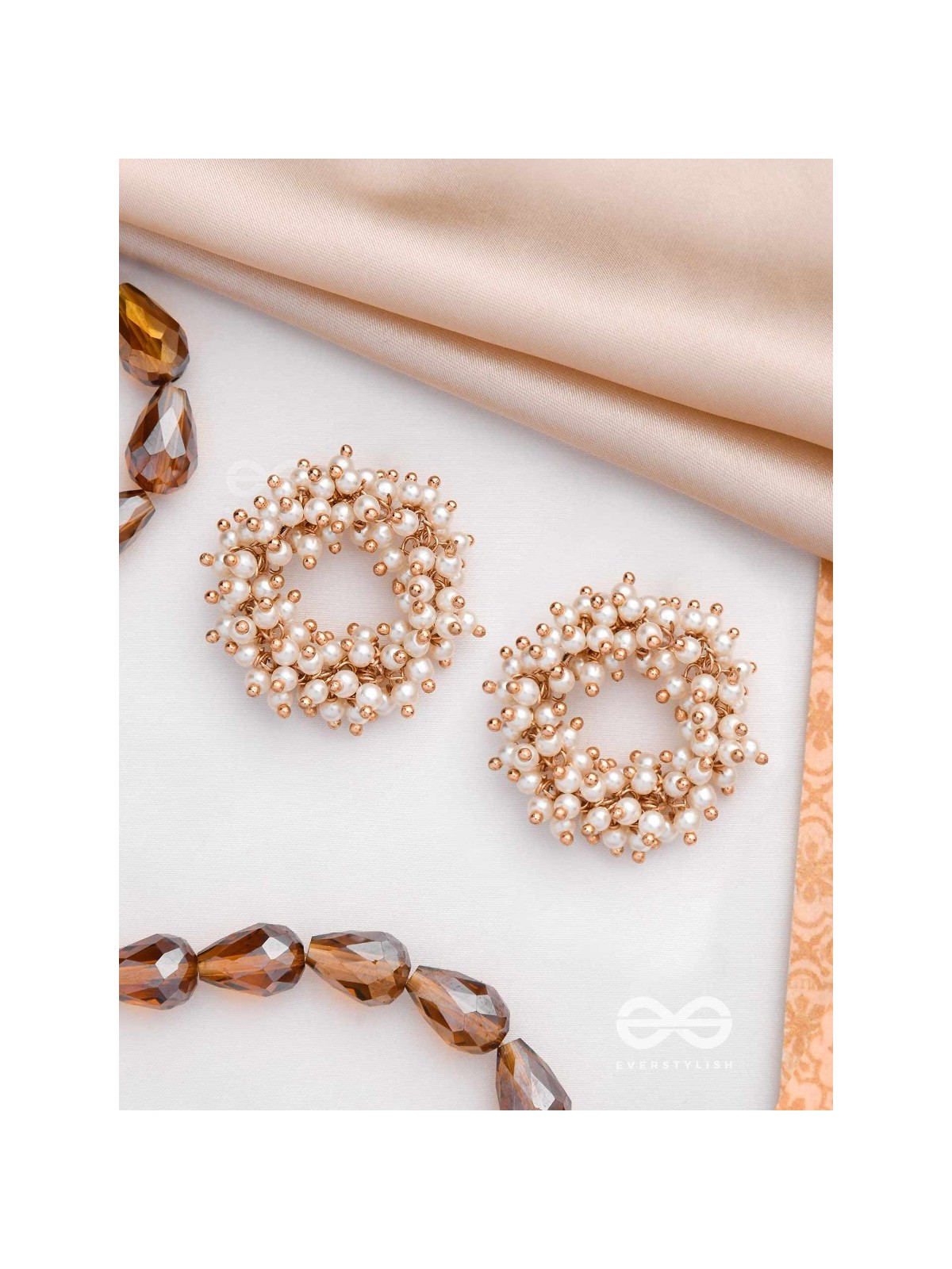 THE MOONLIT BLOOMS - GOLDEN PEARL STUDS