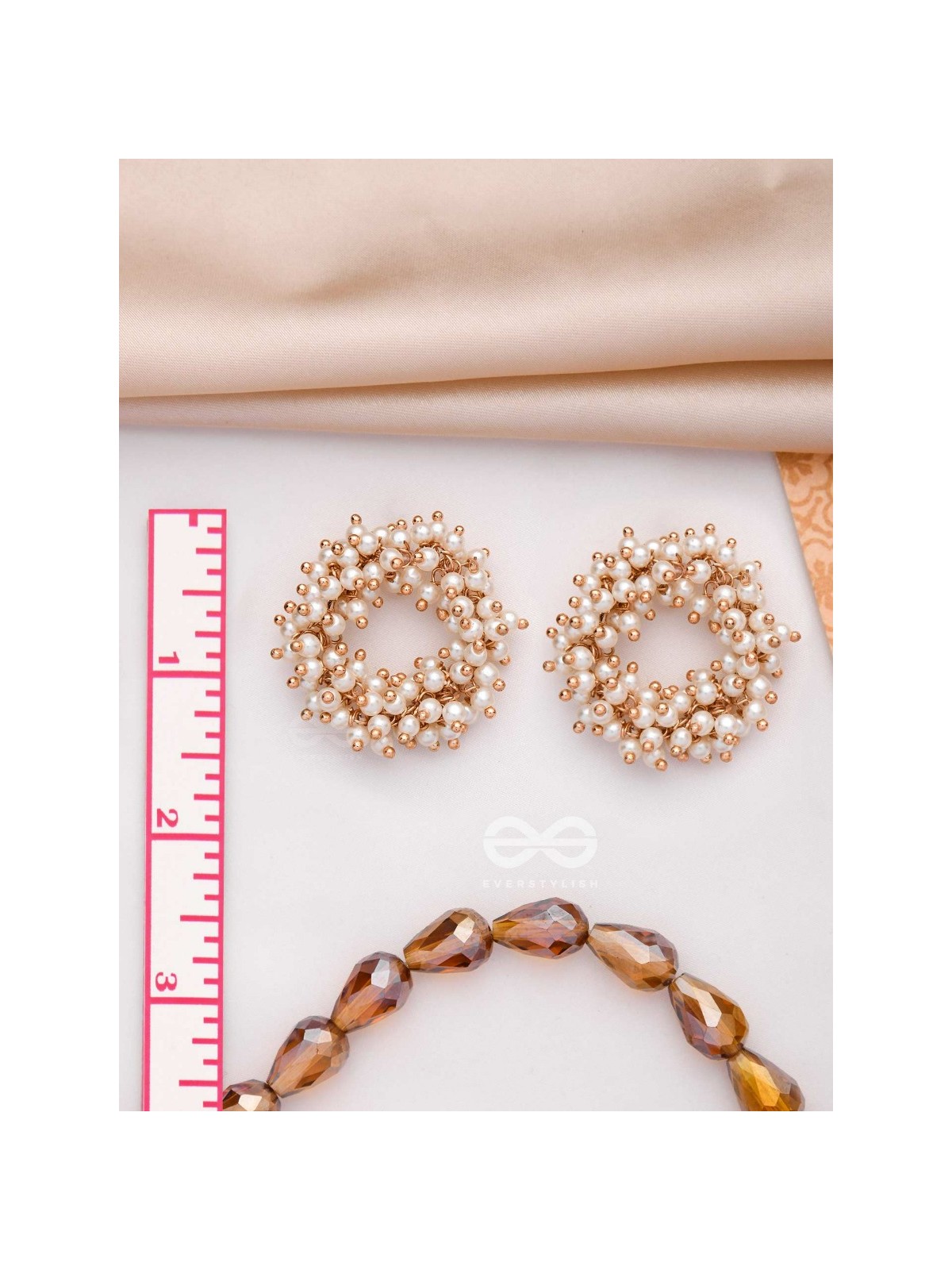 THE MOONLIT BLOOMS - GOLDEN PEARL STUDS