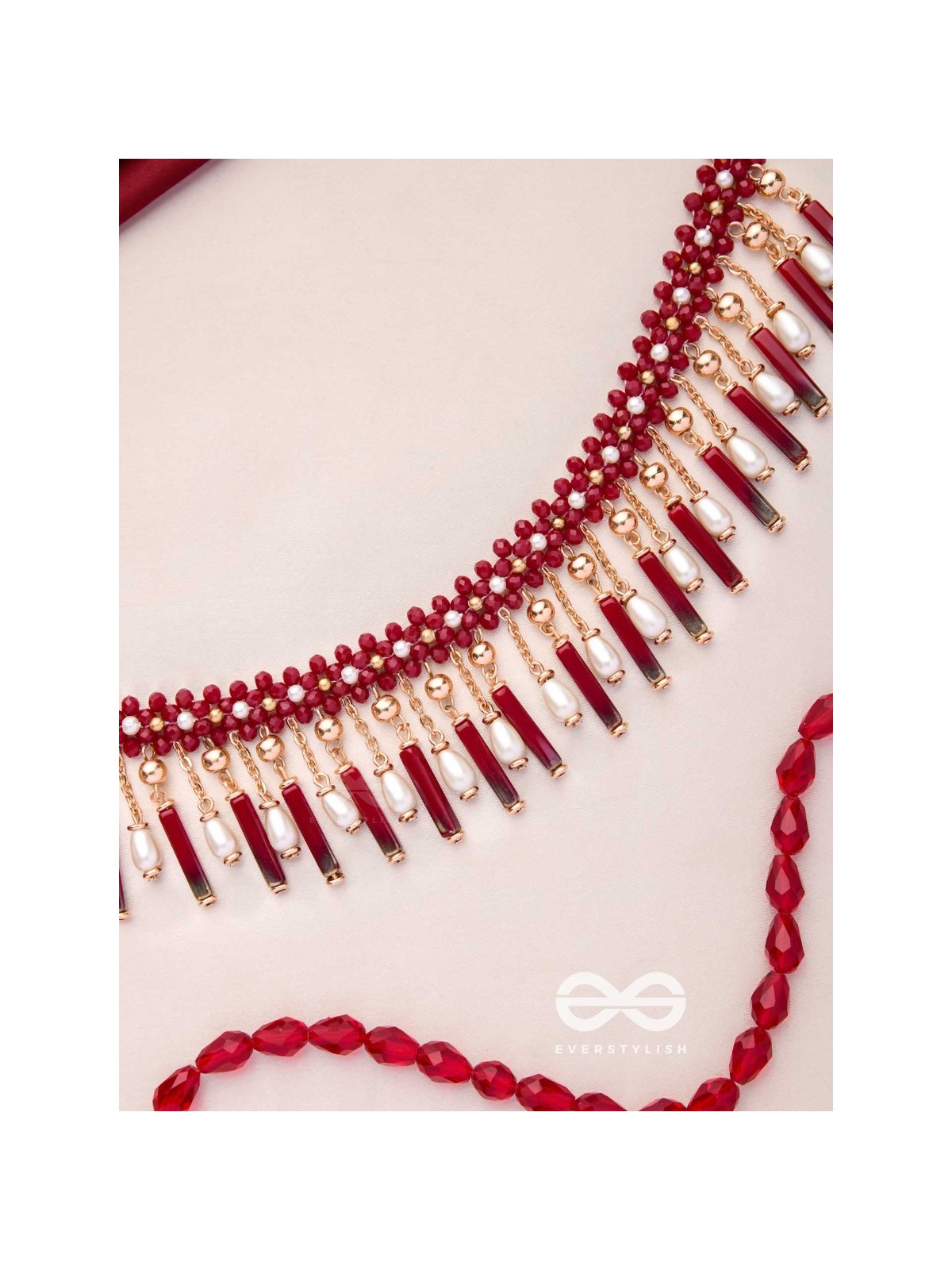 Sadhya - The Stellar Reflections - Golden Embellished Hand Embroidered Neckpiece With Anti-Tarnish Coating 