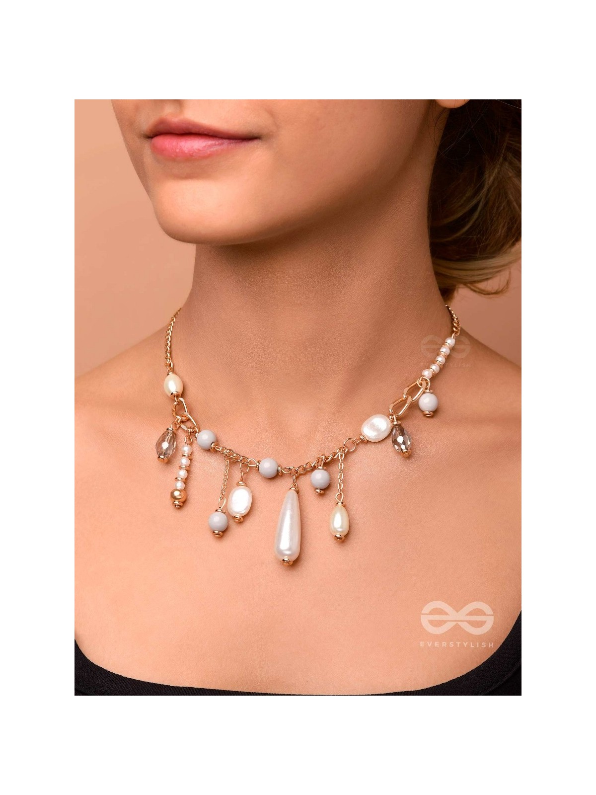 The Rainy Bliss - Casual Pearl Neckpiece With Anti-Tarnish Coating 