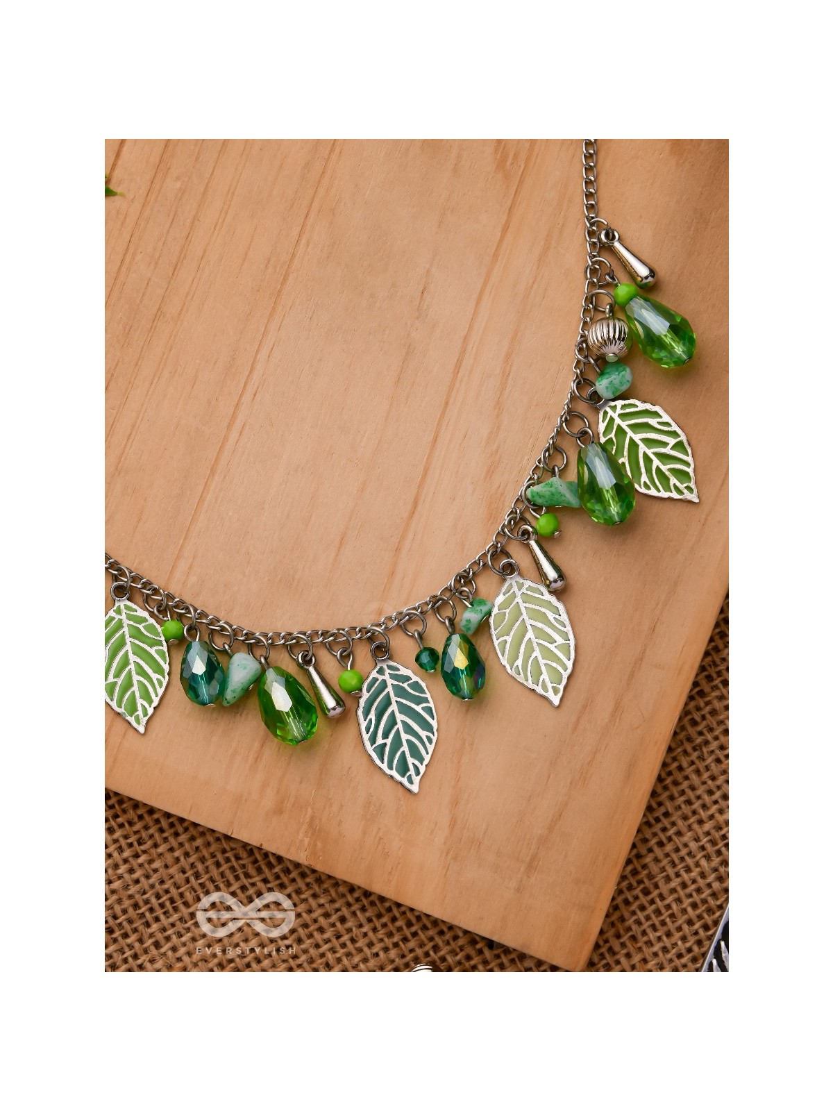 WHAT A RE-LEAF - GREEN AND SILVER NECKPIECE