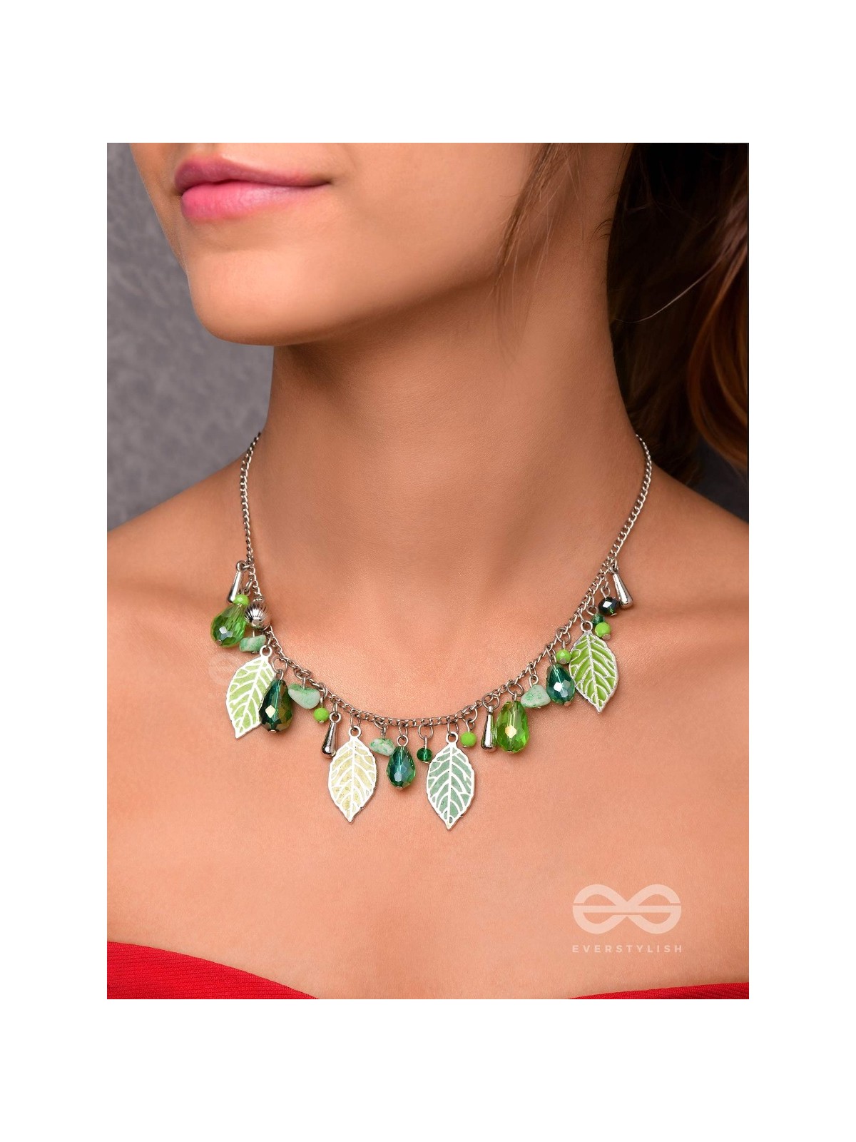 WHAT A RE-LEAF - GREEN AND SILVER NECKPIECE