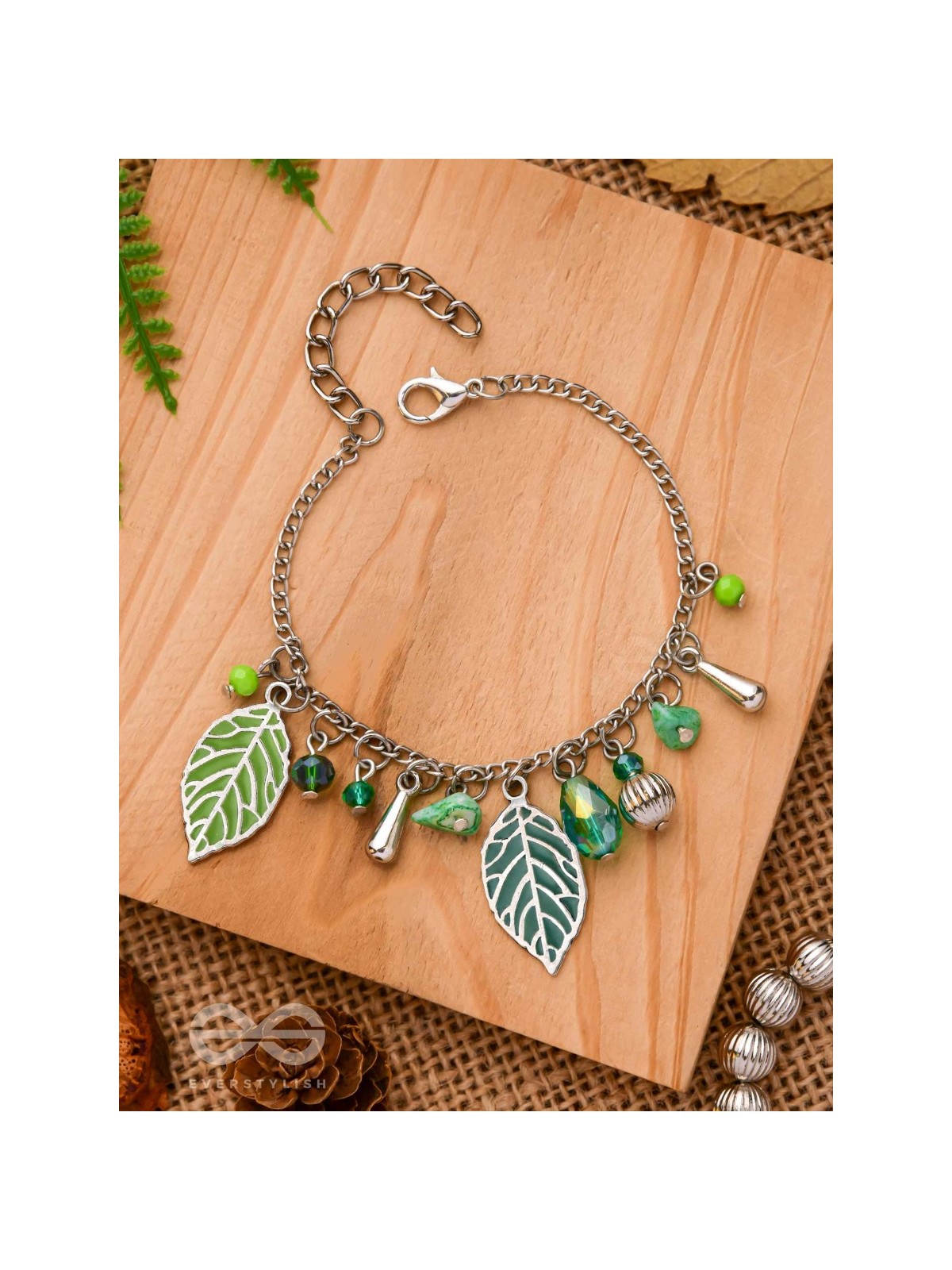 LEAFING IT AWAY - OXIDISED EMBELLISHED BRACELET