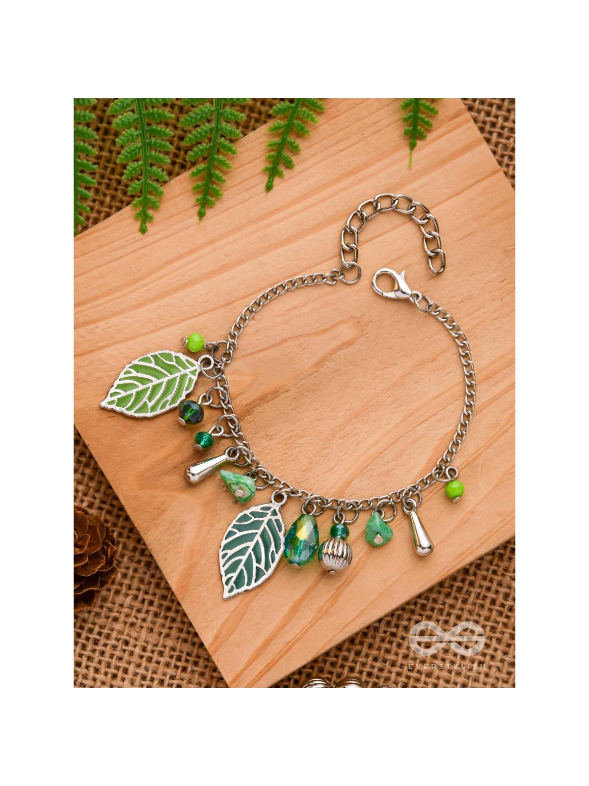 LEAFING IT AWAY - OXIDISED EMBELLISHED BRACELET