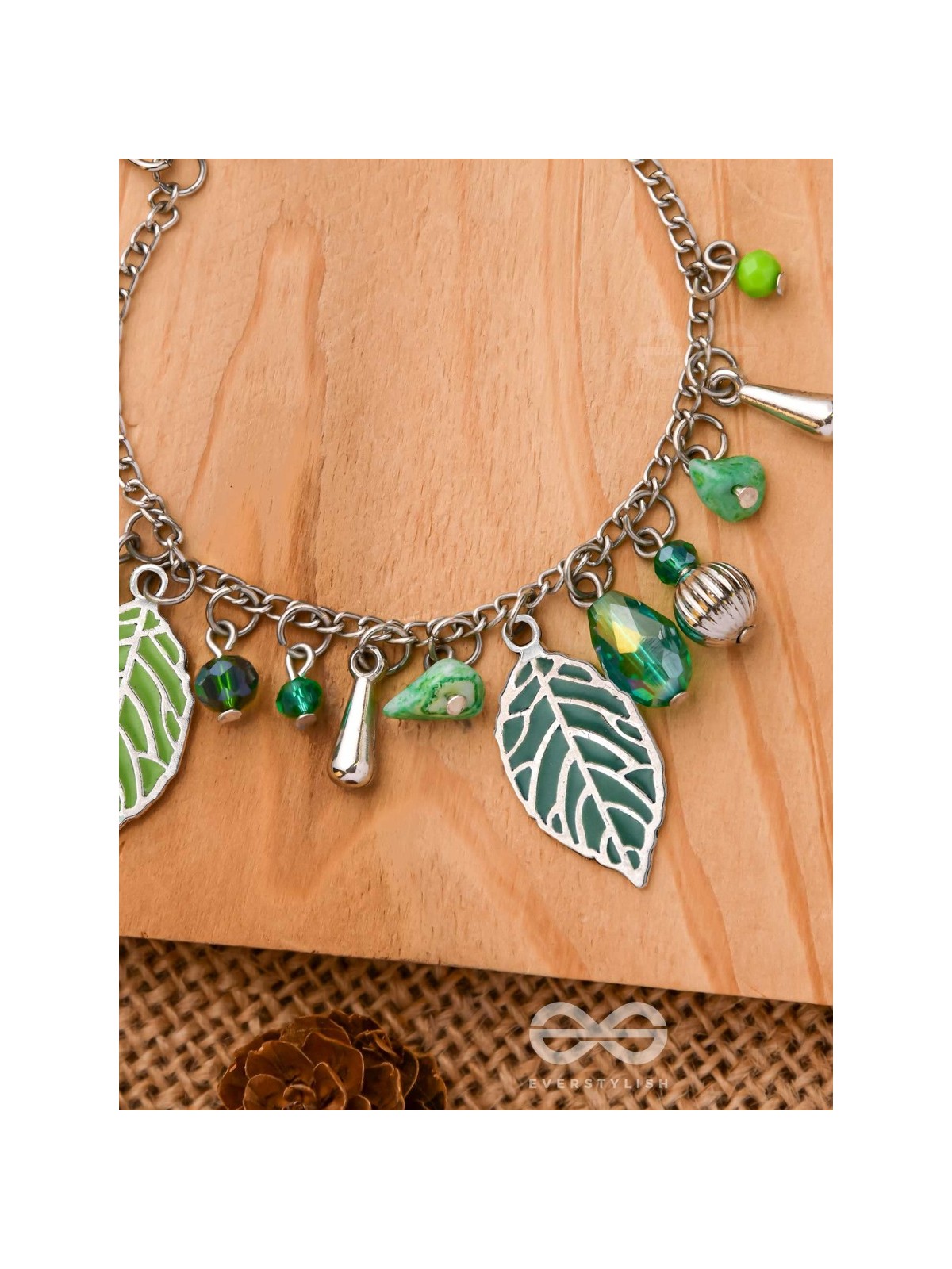 LEAFING IT AWAY - OXIDISED EMBELLISHED BRACELET