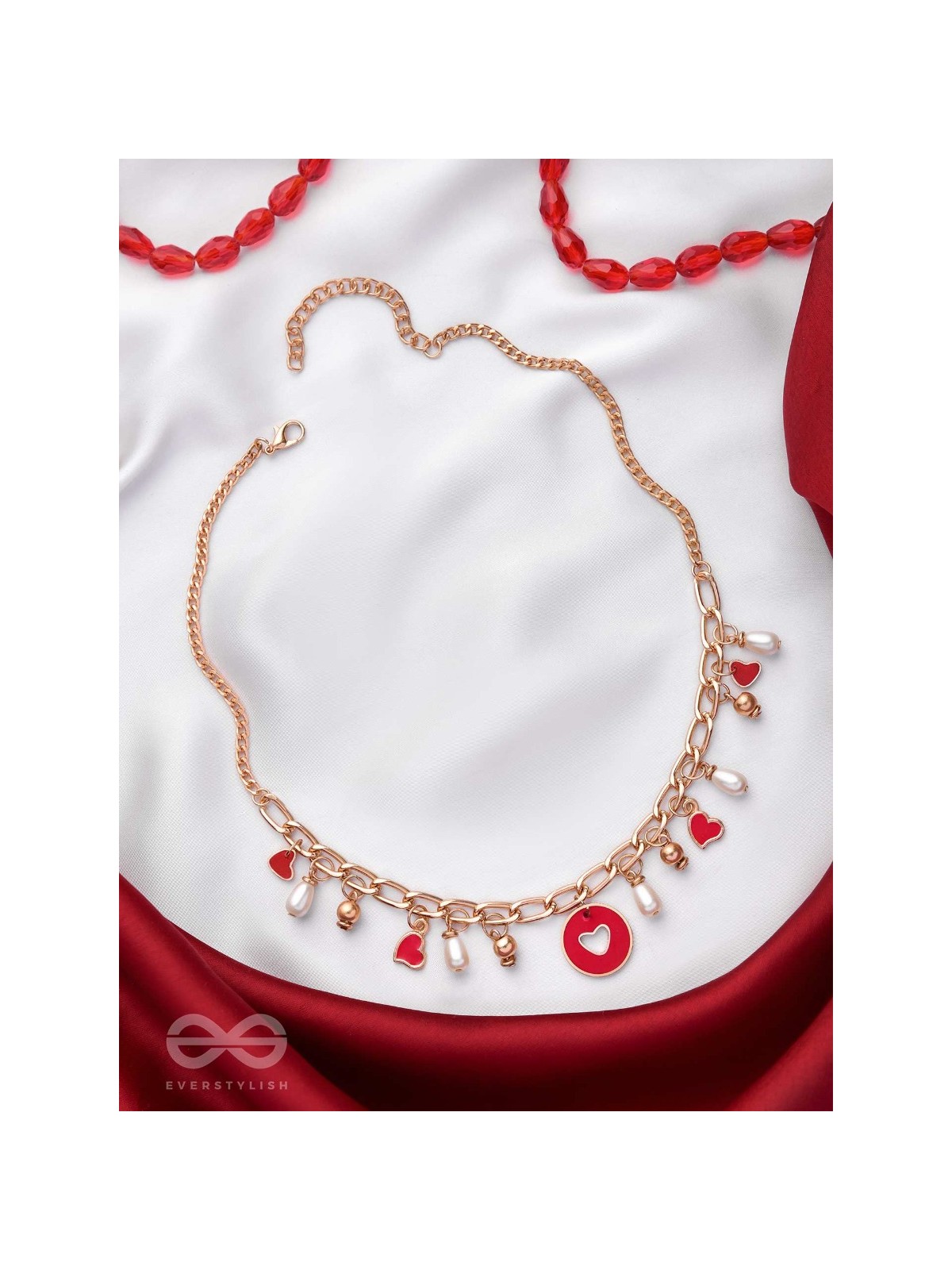 The Scarlet Affair - Cute Hearts Neckpiece With Anti-Tarnish Coating 