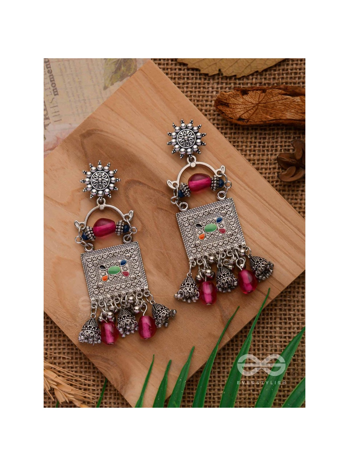 THE BOHO BERRIES - EMBELLISHED OXIDISED EARRINGS