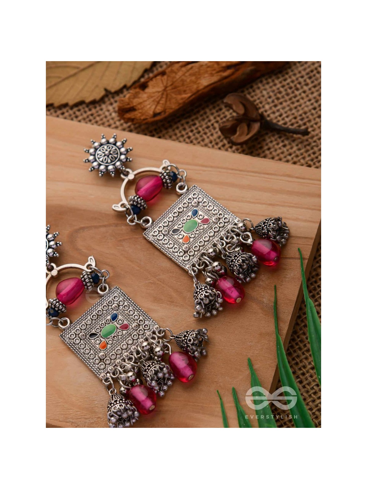 THE BOHO BERRIES - EMBELLISHED OXIDISED EARRINGS