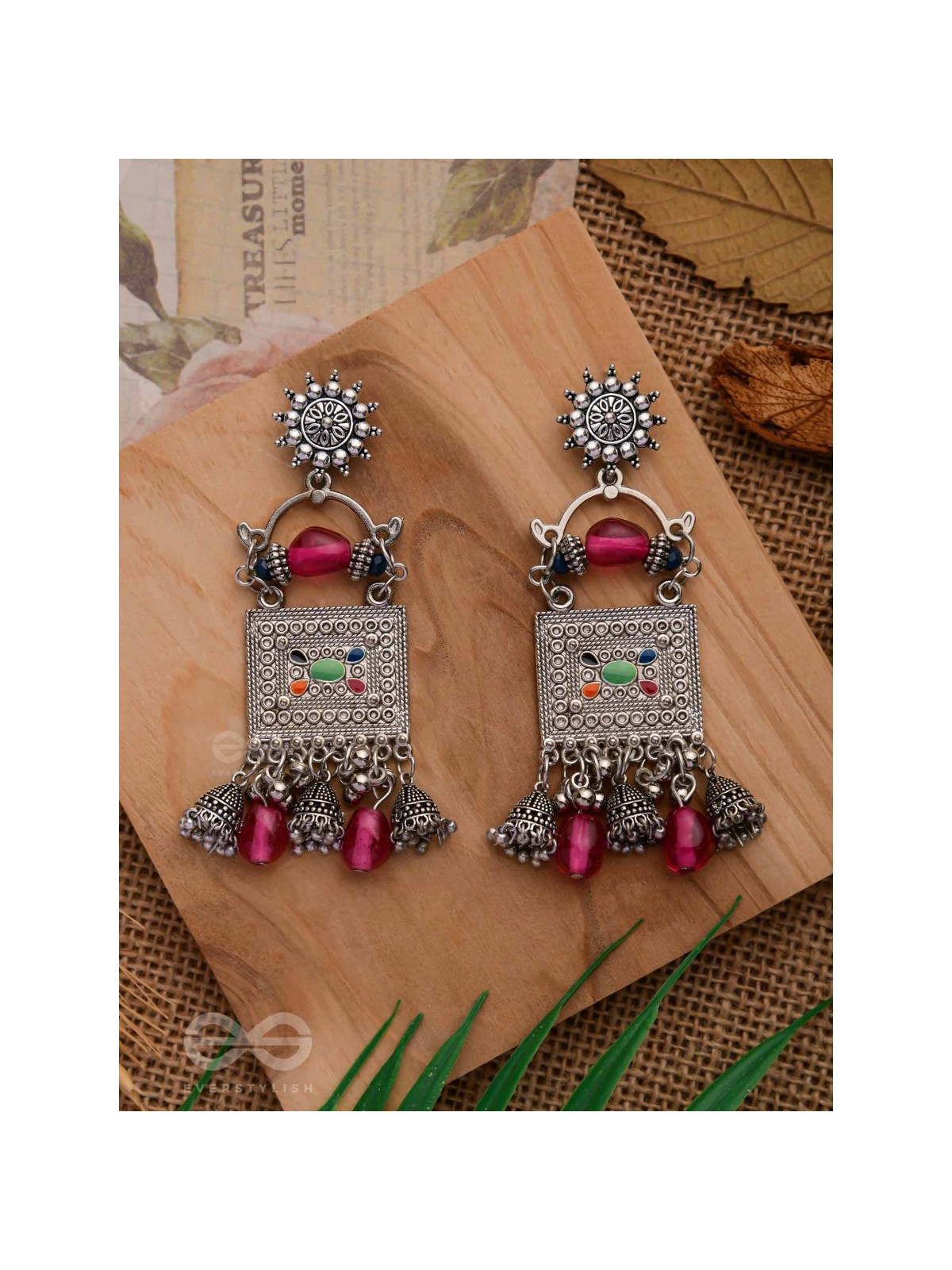 THE BOHO BERRIES - EMBELLISHED OXIDISED EARRINGS