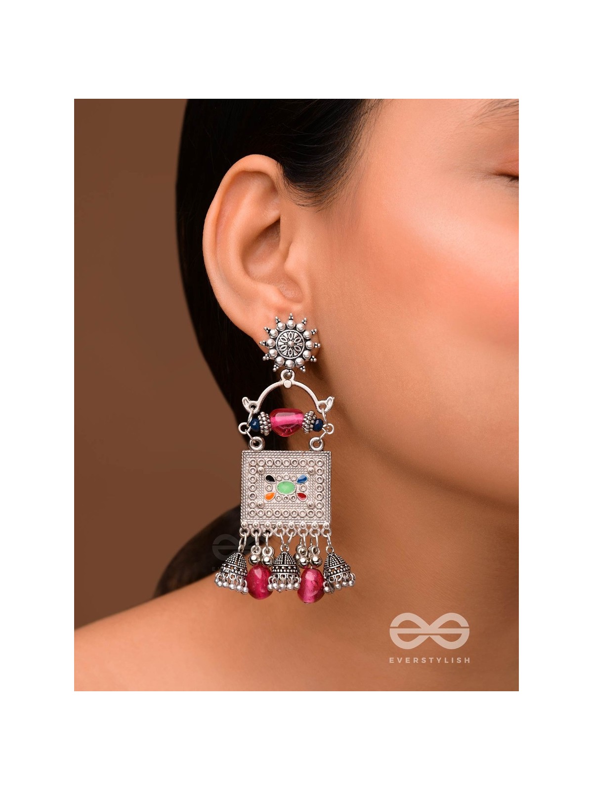 THE BOHO BERRIES - EMBELLISHED OXIDISED EARRINGS