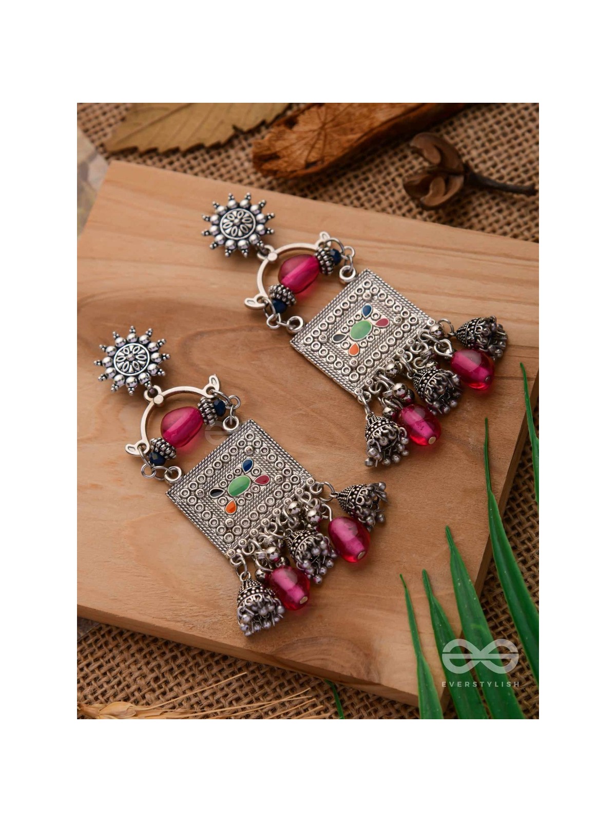 THE BOHO BERRIES - EMBELLISHED OXIDISED EARRINGS