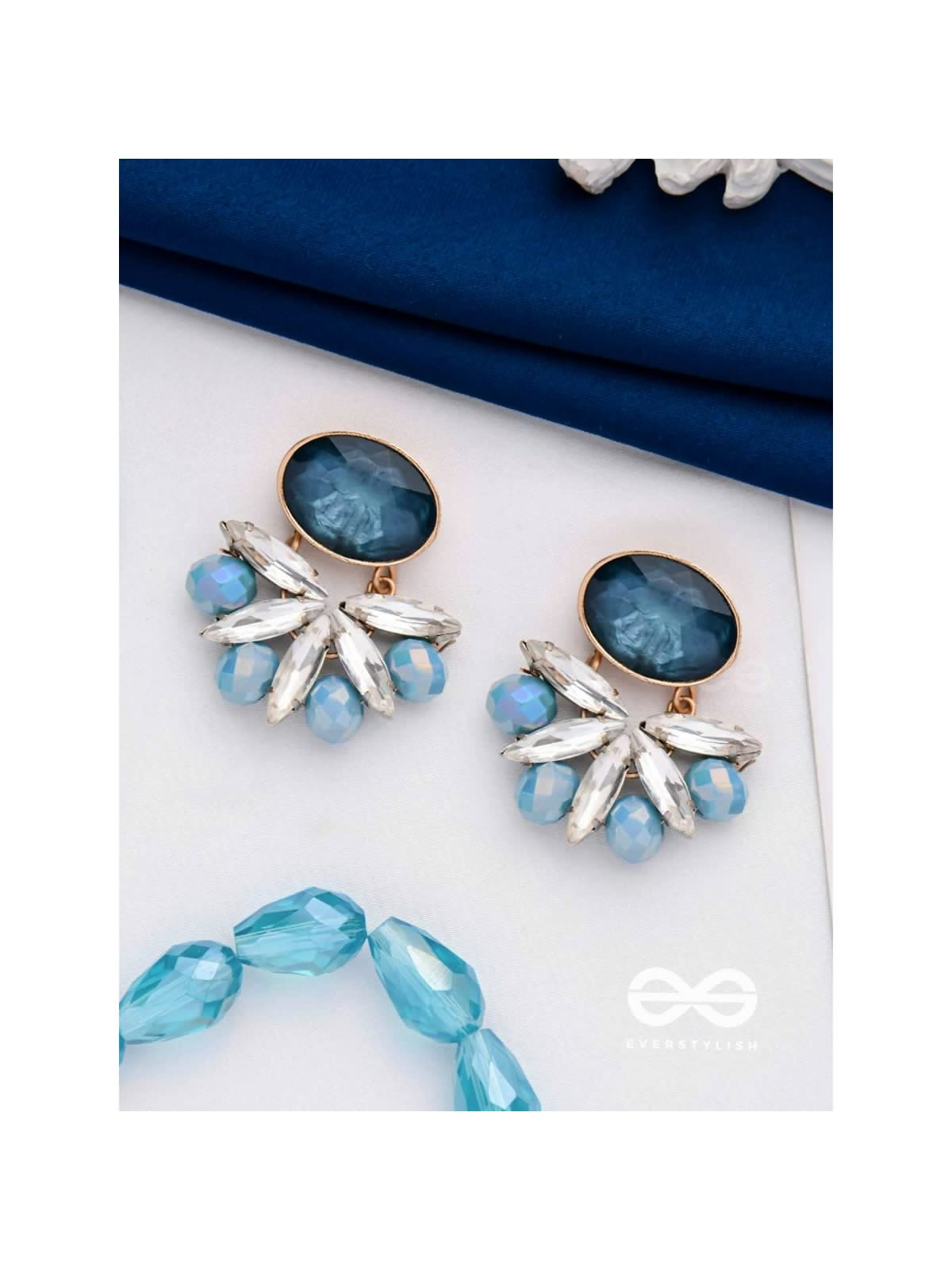 THE STARDUST SYMPHONY - CLASSIC AND ELEGANT DROP EARRINGS (BLUE)
