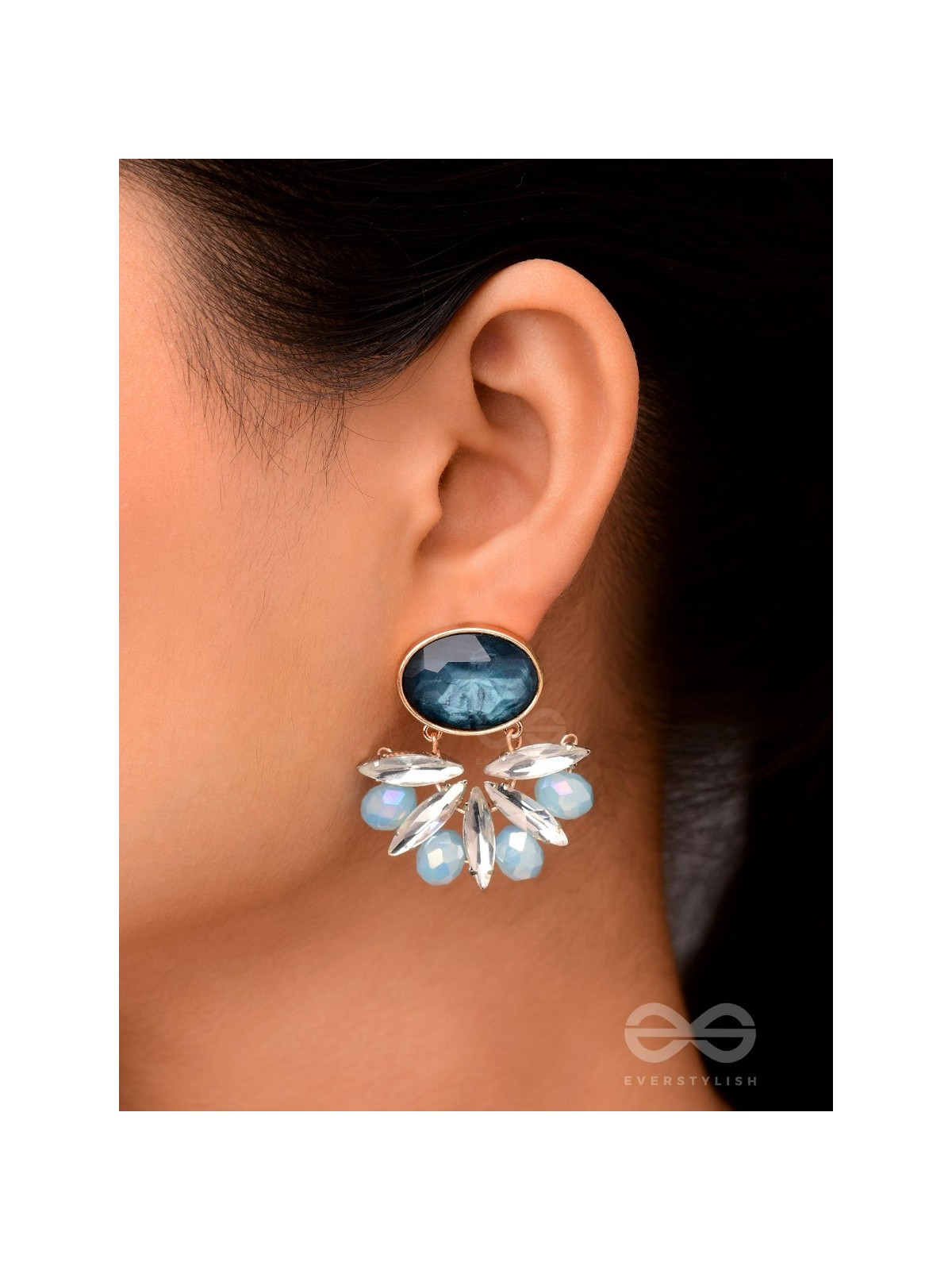 THE STARDUST SYMPHONY - CLASSIC AND ELEGANT DROP EARRINGS (BLUE)