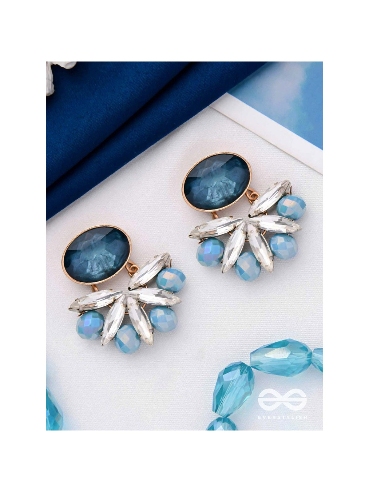 THE STARDUST SYMPHONY - CLASSIC AND ELEGANT DROP EARRINGS (BLUE)