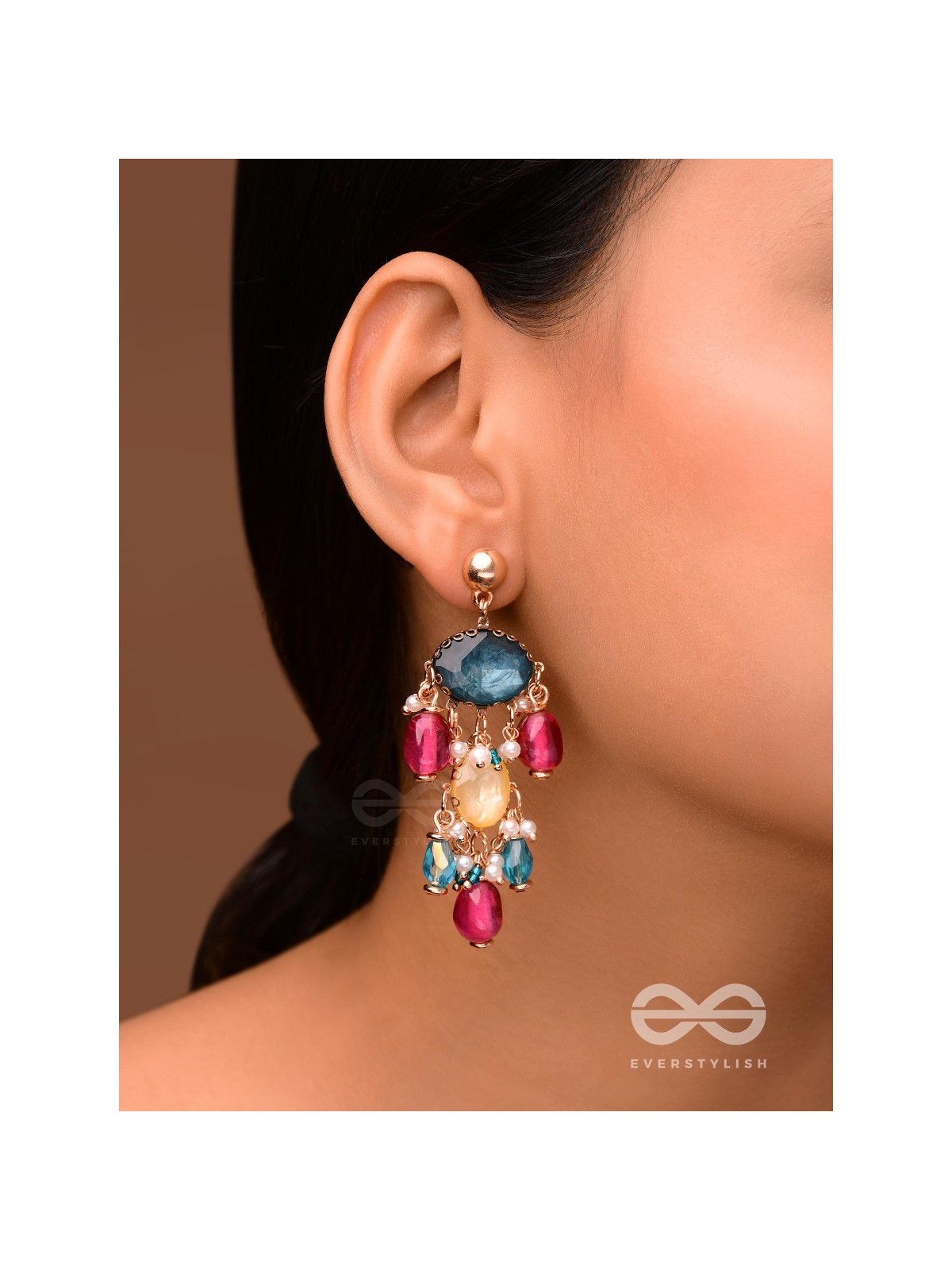 THE JAZZBERRY SPARKLES - GOLDEN EMBELLISHED EARRINGS