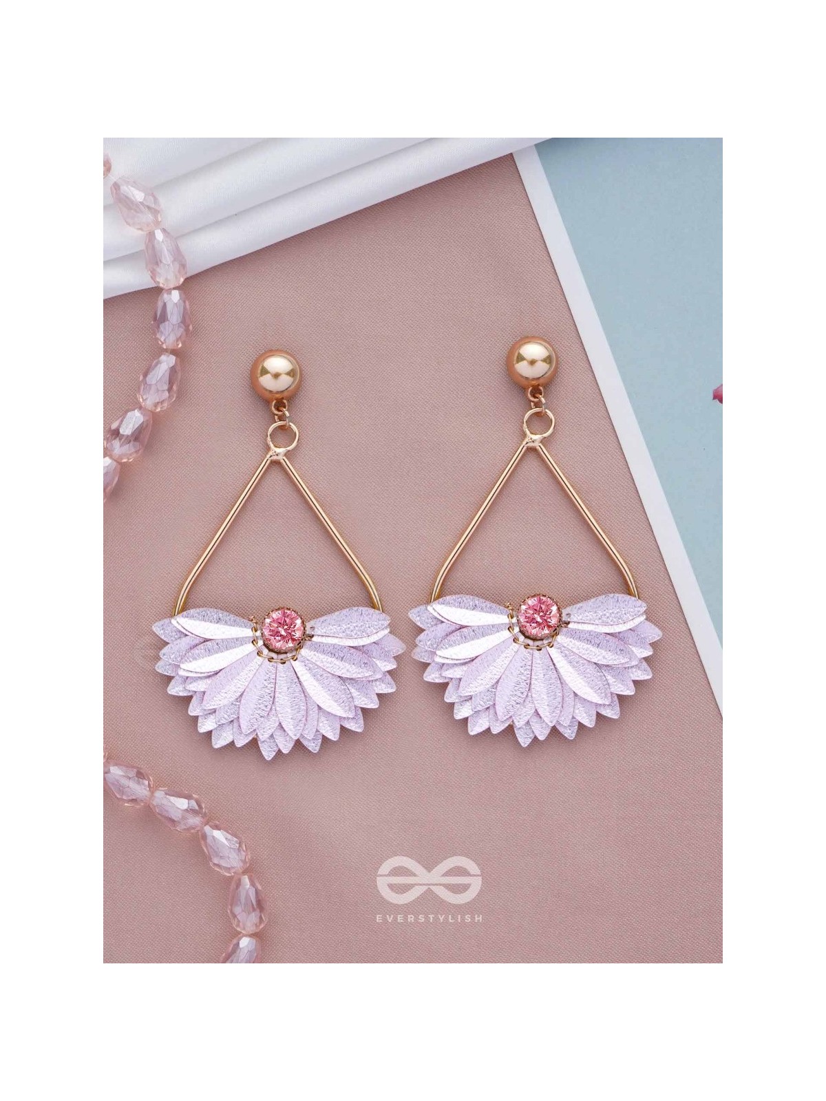 PETAL POWER PLAY - PASTEL PINK DROP EARRINGS