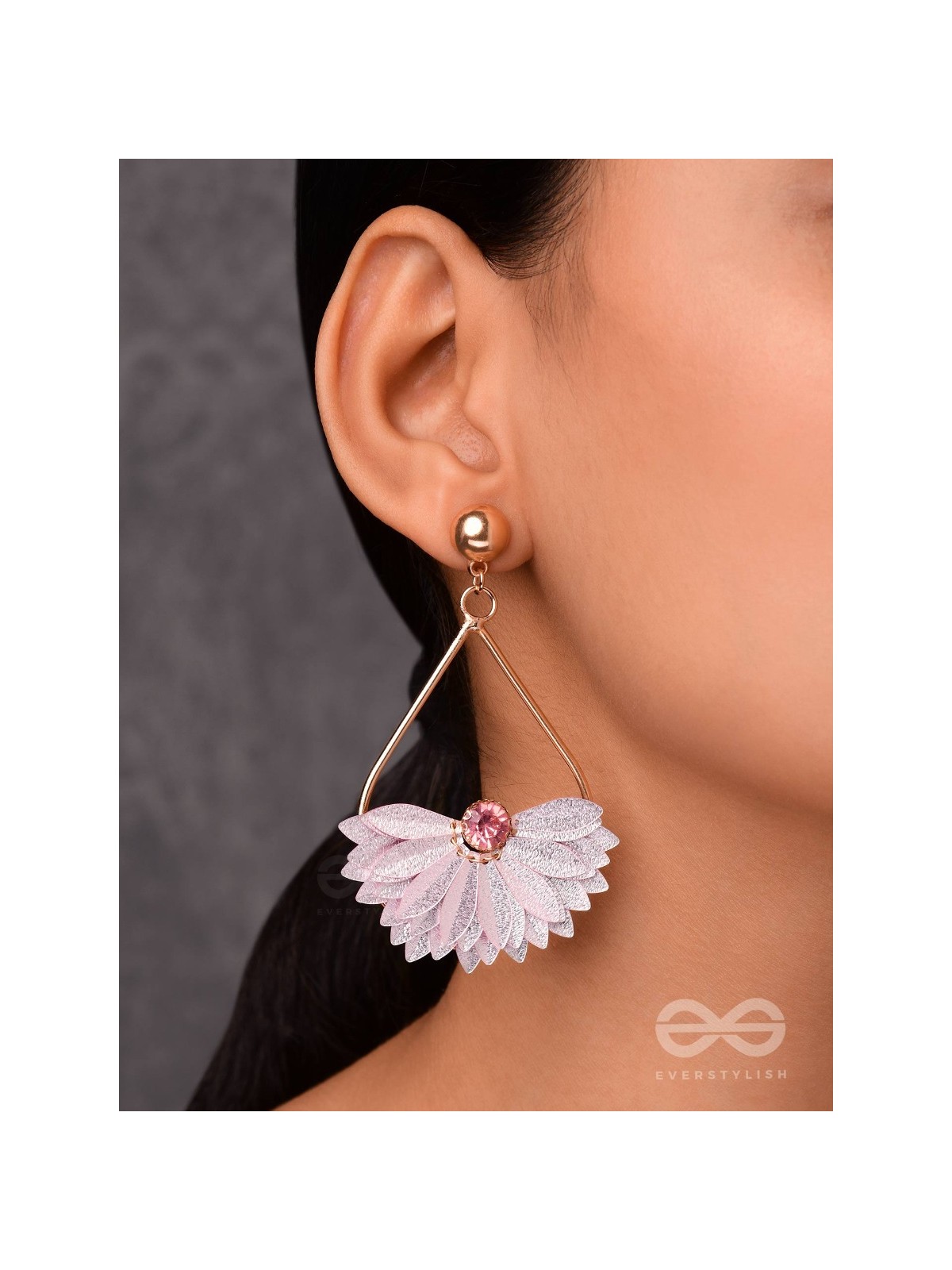 PETAL POWER PLAY - PASTEL PINK DROP EARRINGS