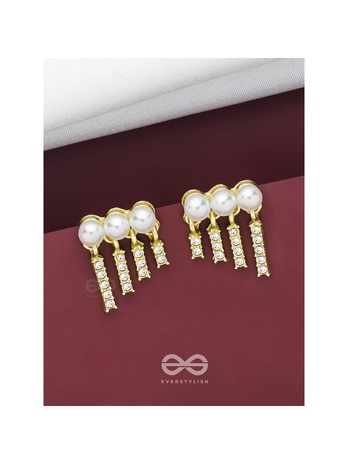 SWINGIN IN WIND - GOLDEN PEARL EARRINGS