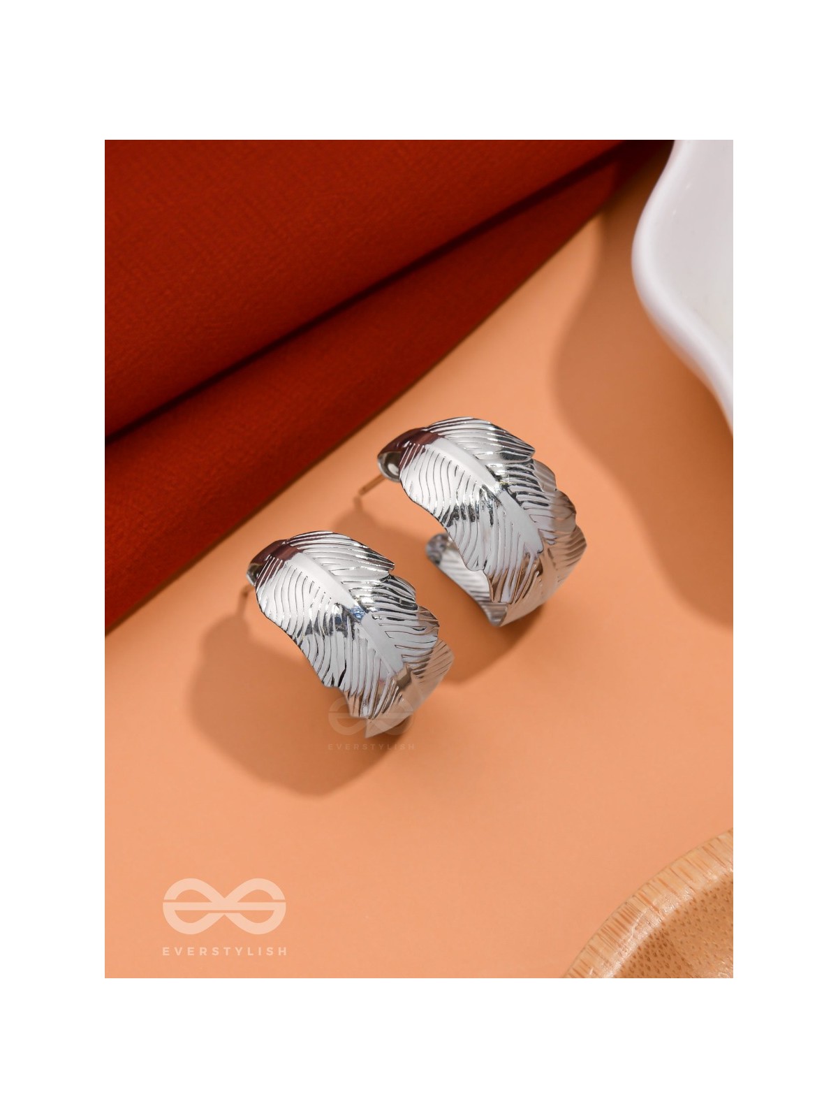 LEAF OF FAITH - STATEMENT SILVER EARRINGS