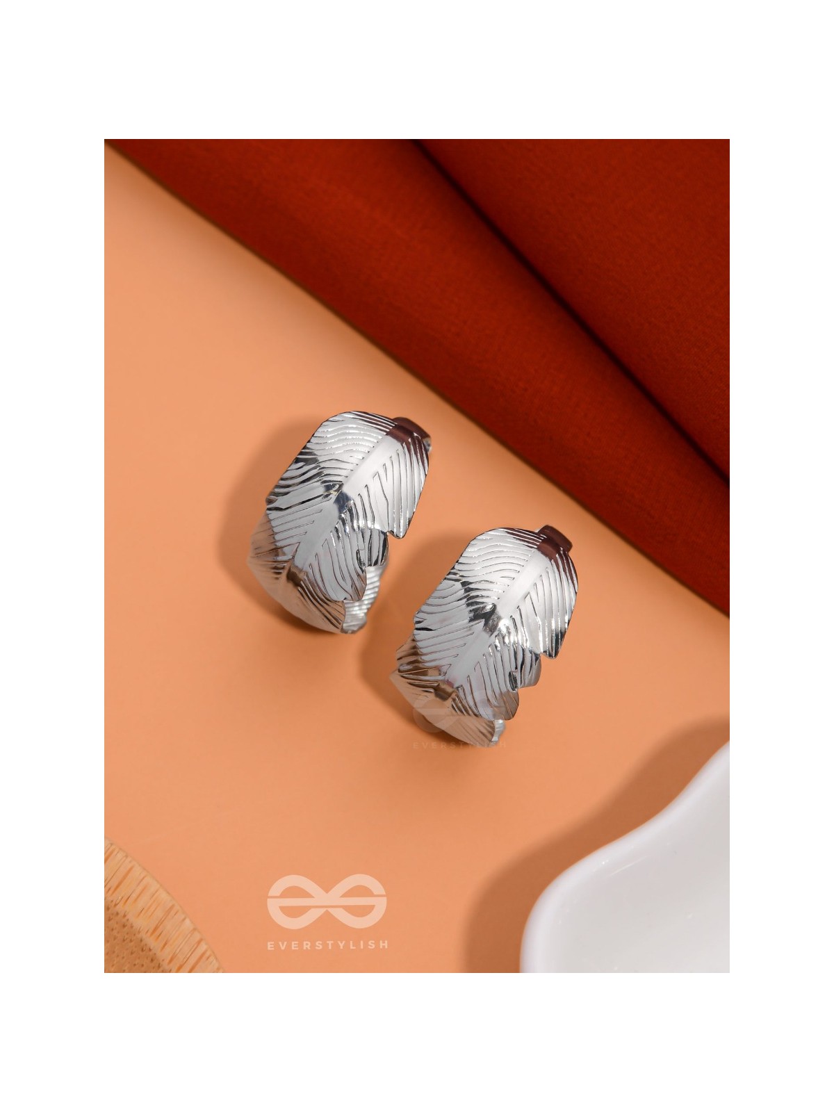 LEAF OF FAITH - STATEMENT SILVER EARRINGS