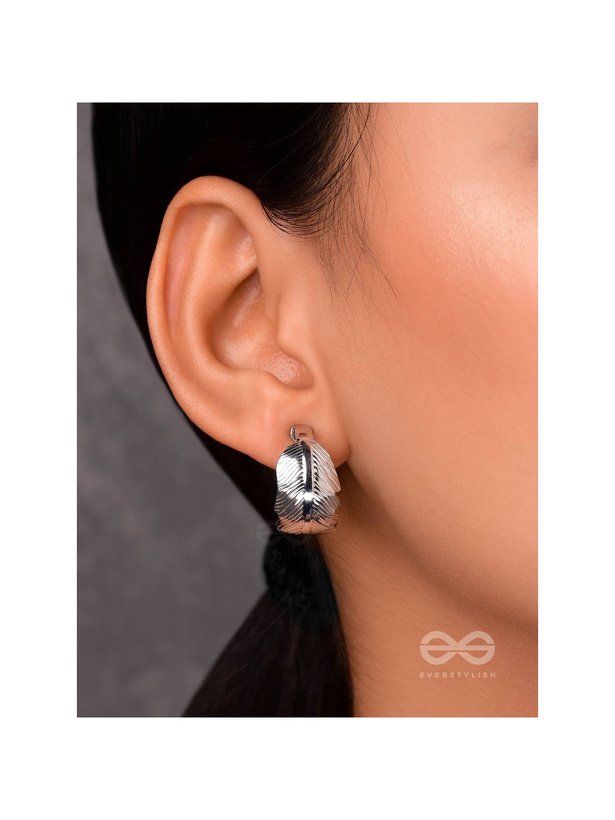 LEAF OF FAITH - STATEMENT SILVER EARRINGS