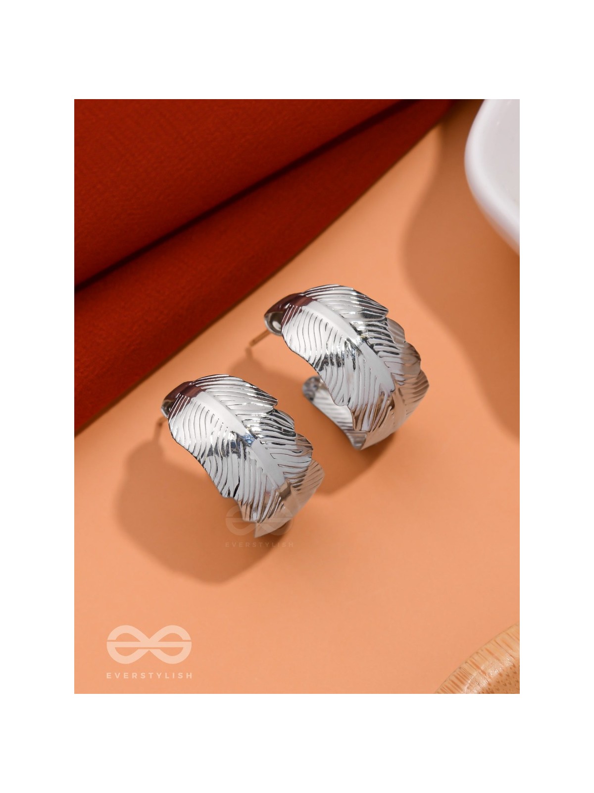 LEAF OF FAITH - STATEMENT SILVER EARRINGS