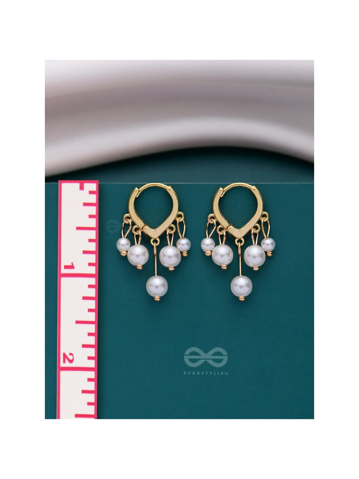 SWIRLS 'N TWIRLS - GOLDEN PEARLS DROP EARRINGS