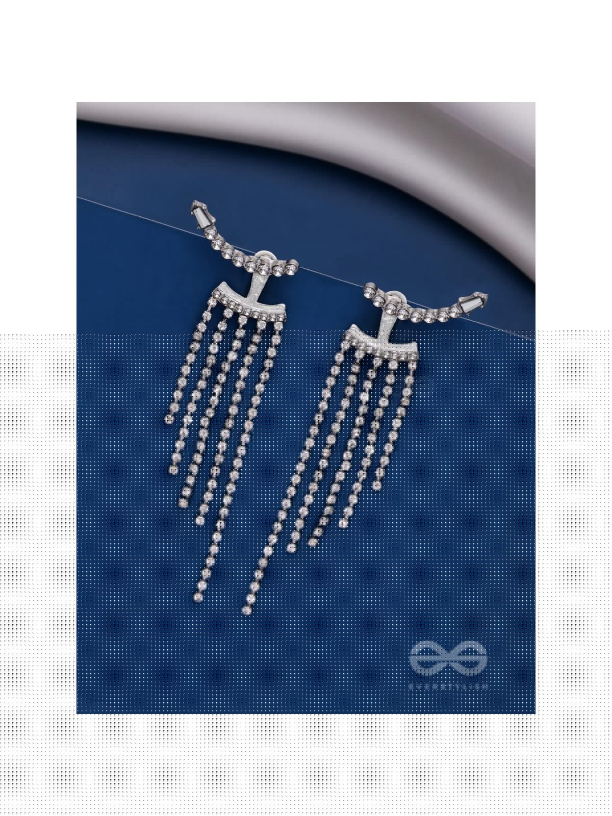 STUDDED-DE-LUXE - SILVER SPARKLING EAR JACKETS