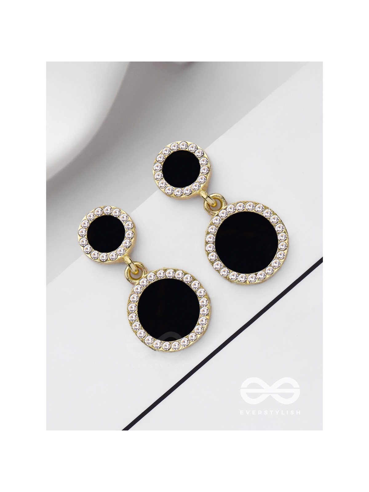 MIDNIGHT ENCHANTMENT - GOLDEN AND BLACK DROP EARRINGS