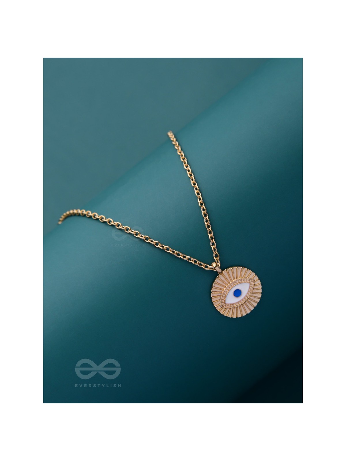 An Eye For An Eye - Golden Casual Neckpiece With Anti-Tarnish Coating 