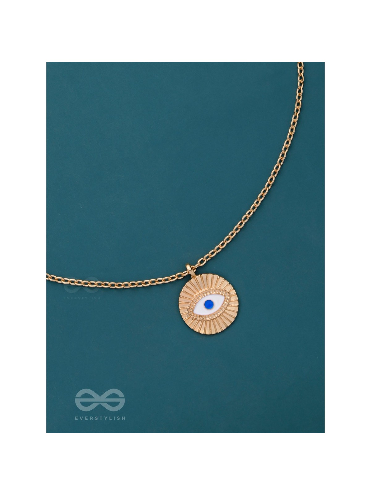 An Eye For An Eye - Golden Casual Neckpiece With Anti-Tarnish Coating 